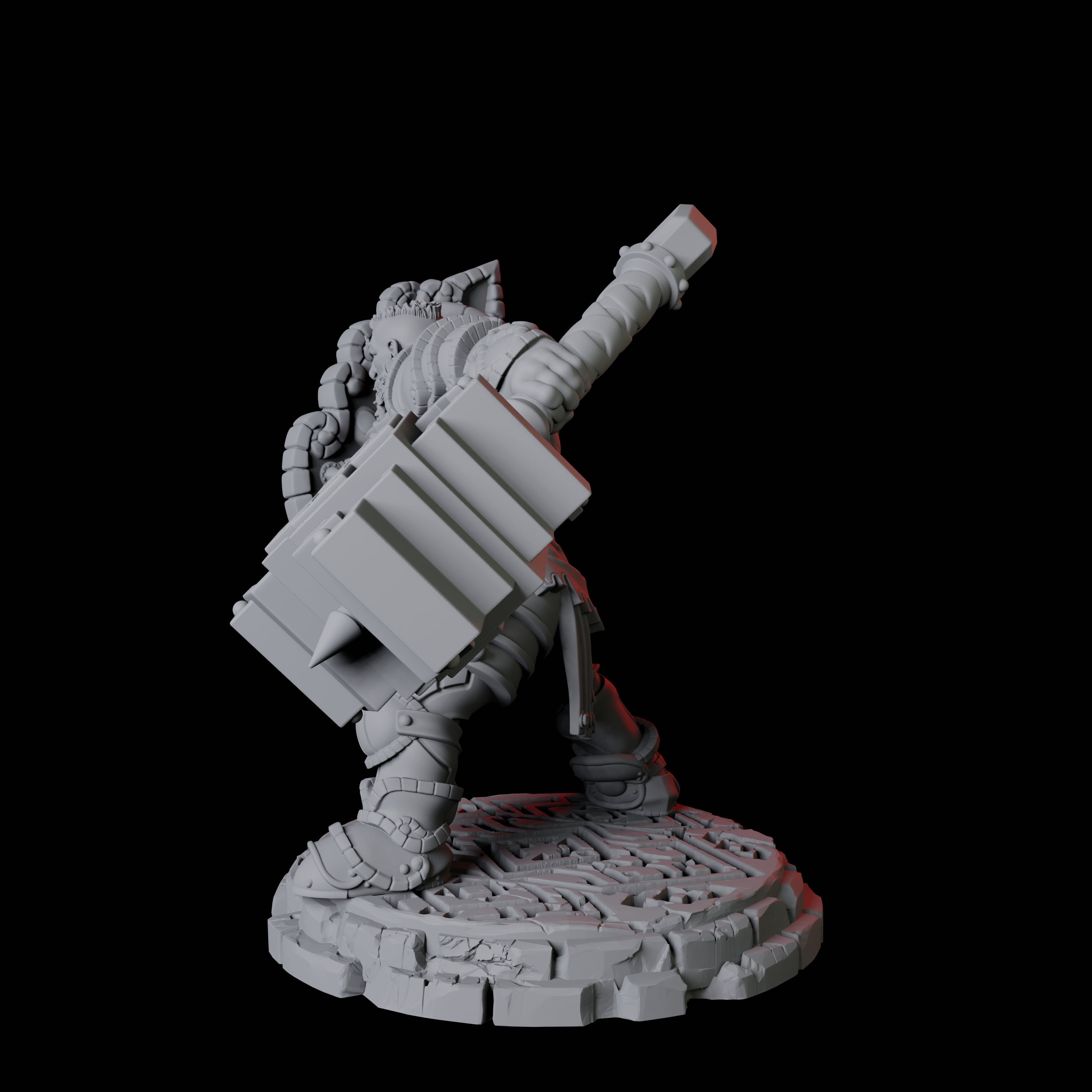 Heavy Armoured Dwarf Warrior C Miniature for Dungeons and Dragons, Pathfinder or other TTRPGs