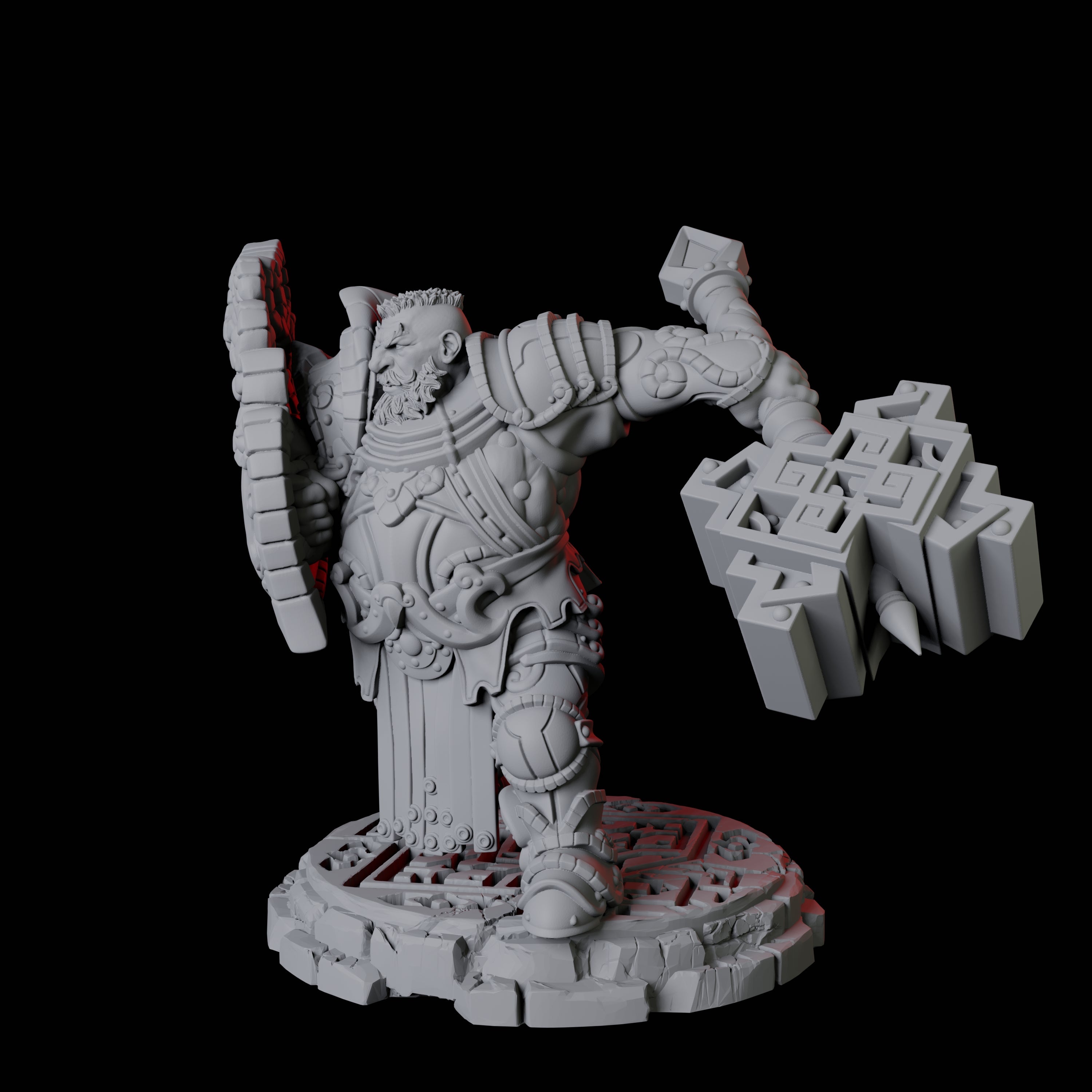 Heavy Armoured Dwarf Warrior C Miniature for Dungeons and Dragons, Pathfinder or other TTRPGs