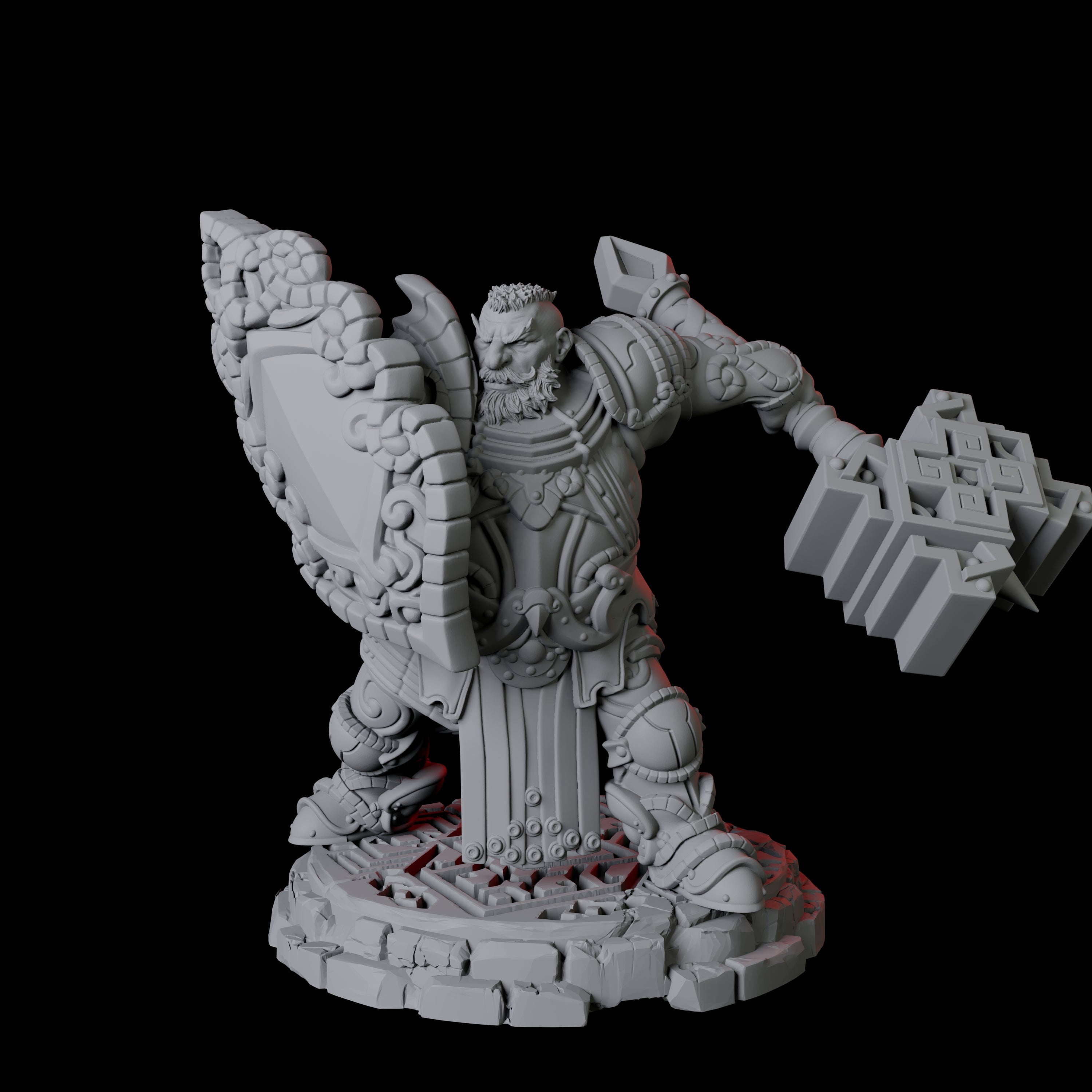 Heavy Armoured Dwarf Warrior C Miniature for Dungeons and Dragons, Pathfinder or other TTRPGs