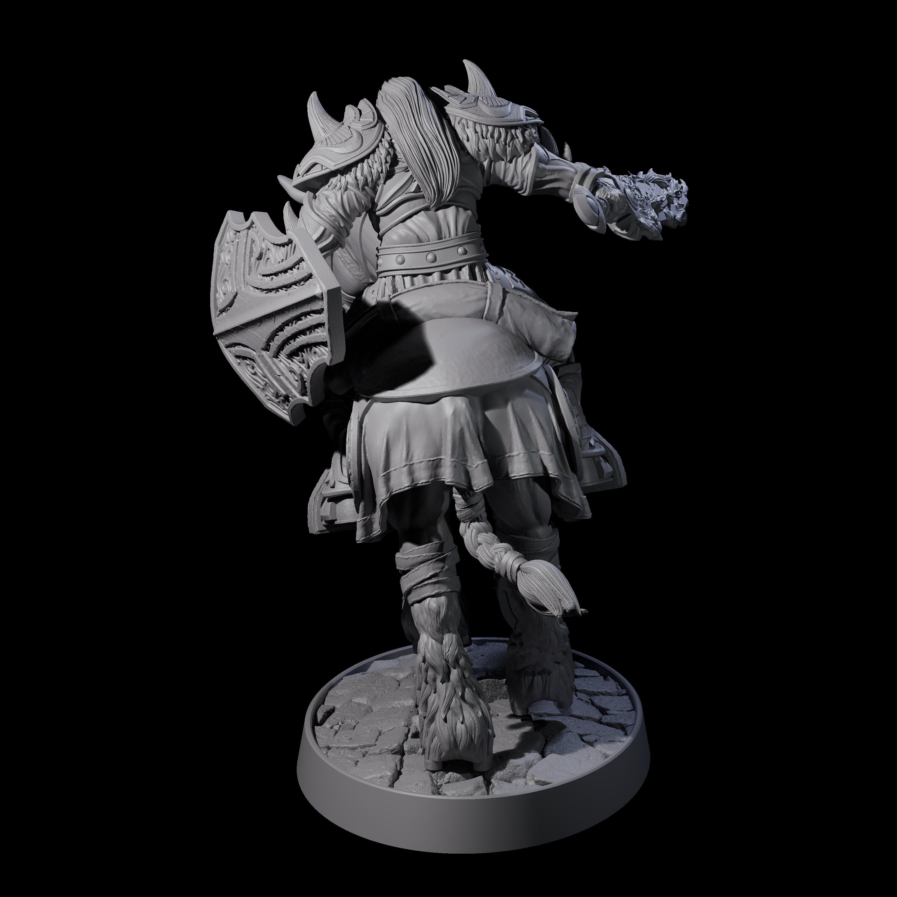 Heavy Cavalry of the Flames B Miniature for Dungeons and Dragons, Pathfinder or other TTRPGs