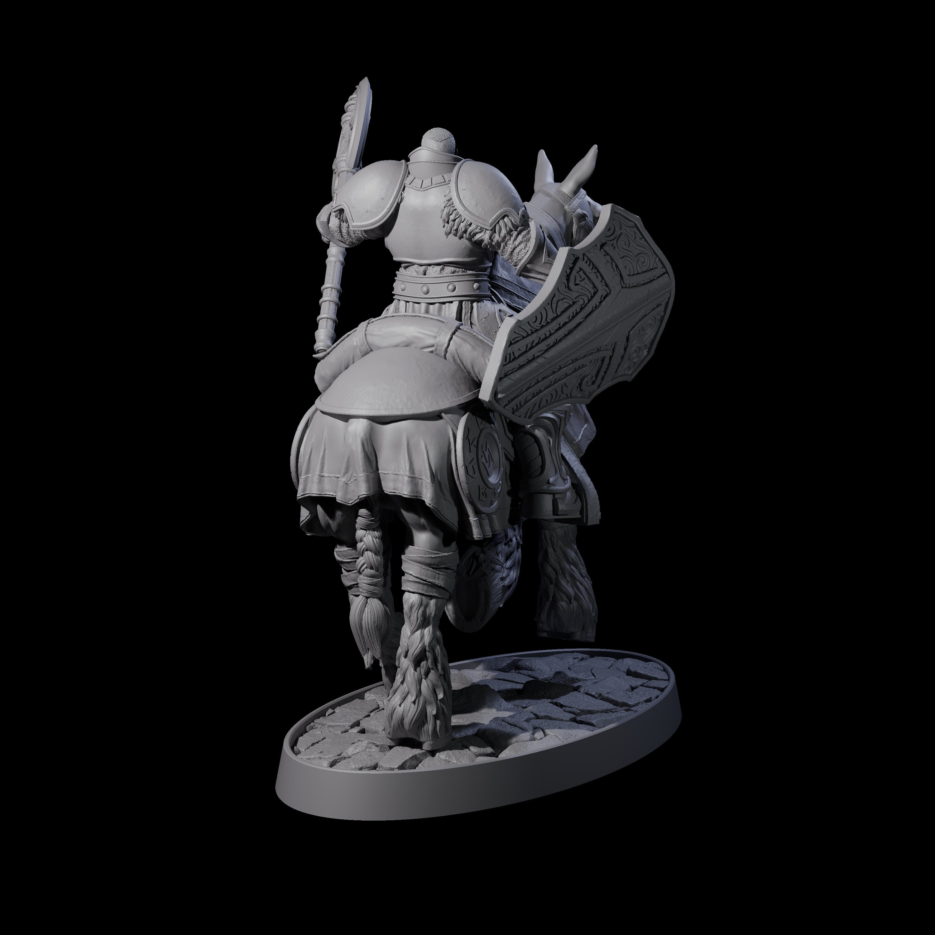 Heavy Cavalry of the Flames C Miniature for Dungeons and Dragons, Pathfinder or other TTRPGs