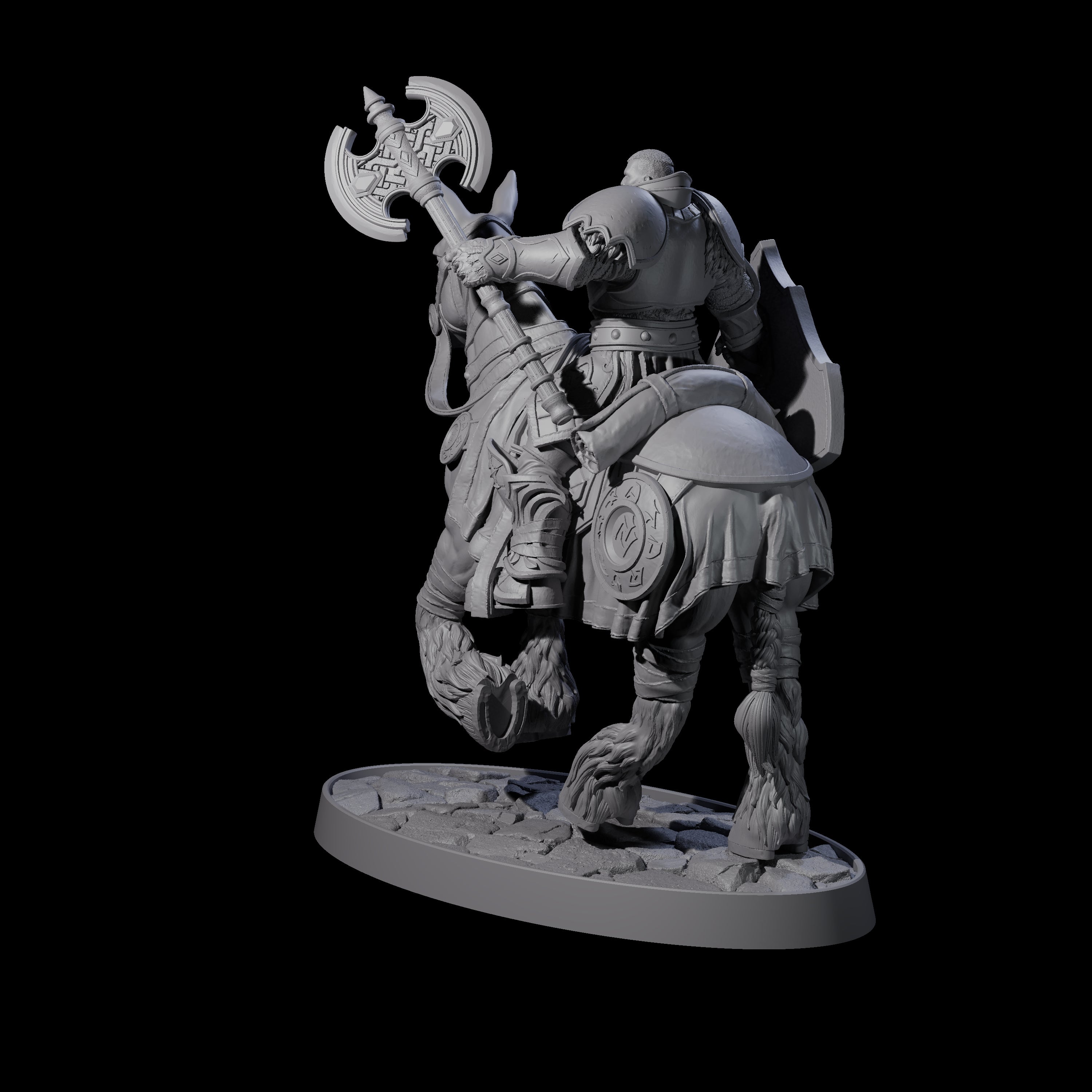 Heavy Cavalry of the Flames C Miniature for Dungeons and Dragons, Pathfinder or other TTRPGs