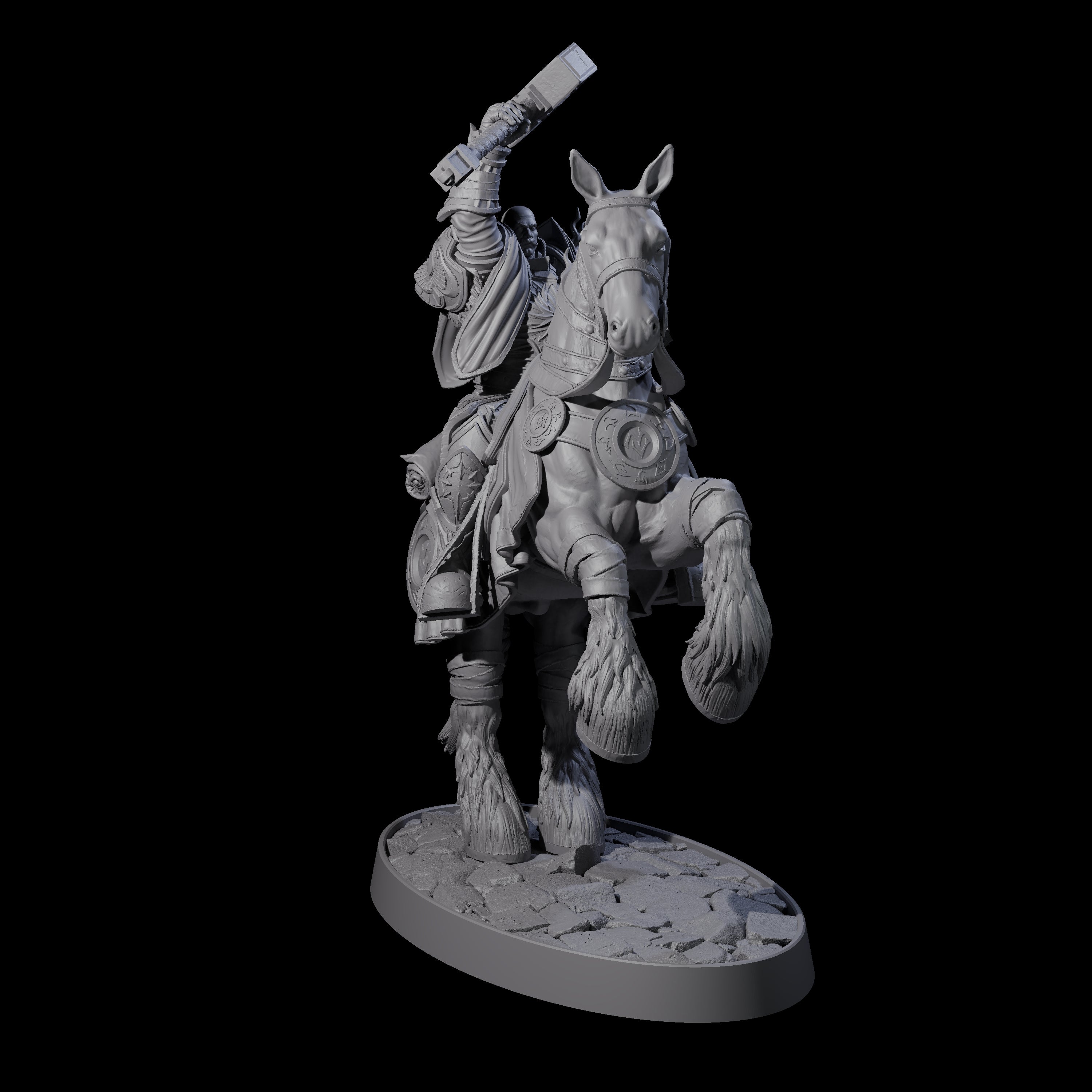 Heavy Cavalry of the Flames Miniature for Dungeons and Dragons, Pathfinder or other TTRPGs