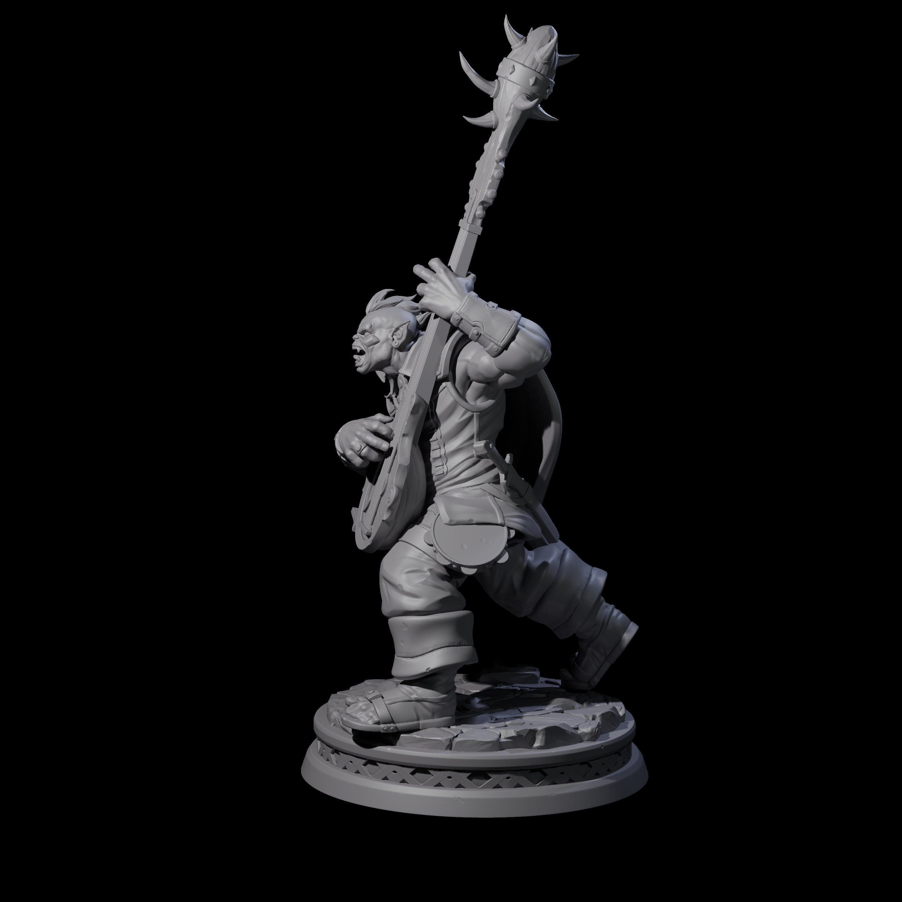 Heavy Metal Orc Bard Miniature for Dungeons and Dragons, Pathfinder or other TTRPGs