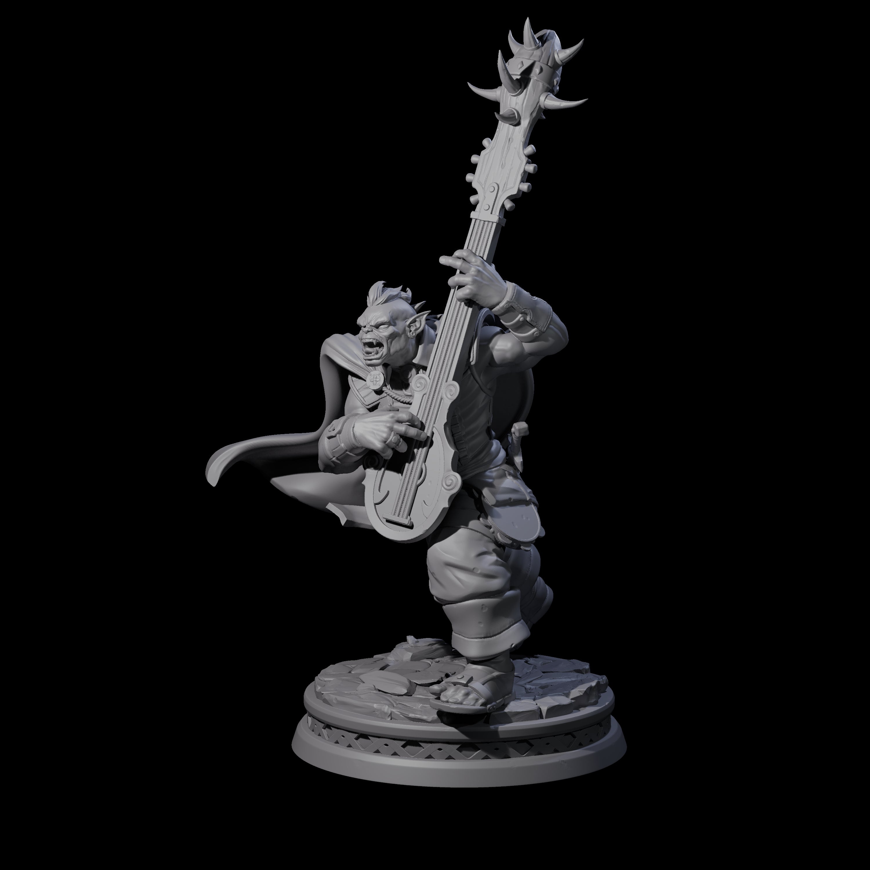 Heavy Metal Orc Bard Miniature for Dungeons and Dragons, Pathfinder or other TTRPGs