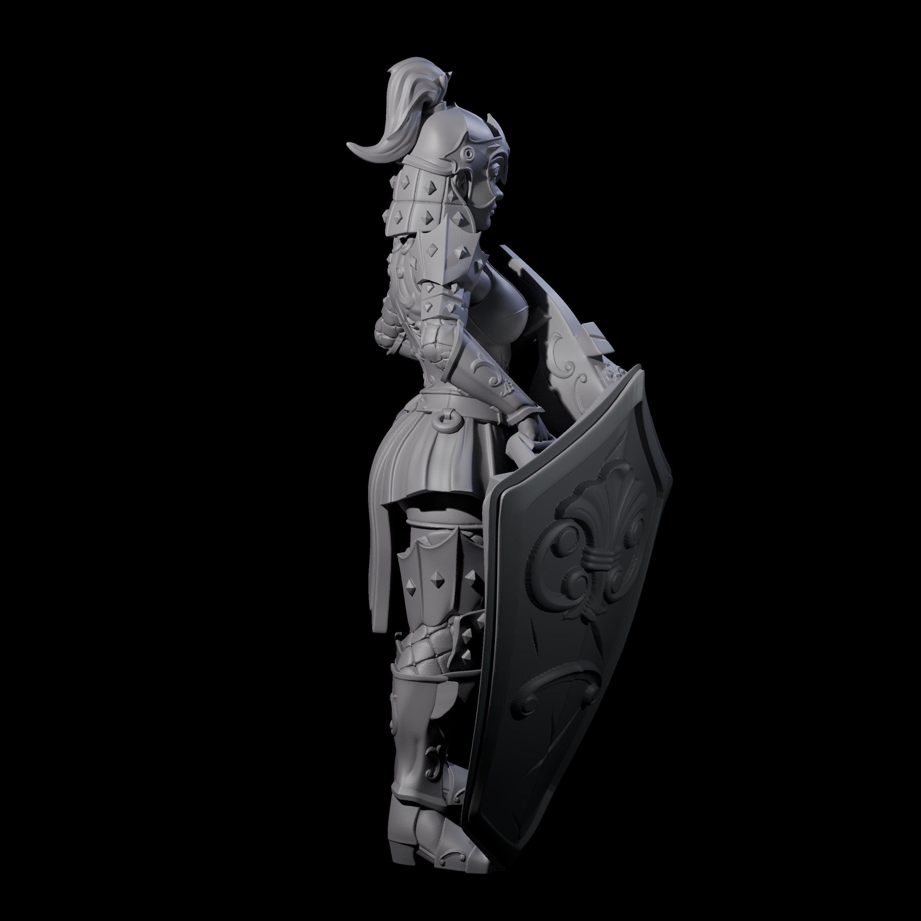 Heavy Shield Fighter Miniature for Dungeons and Dragons, Pathfinder or other TTRPGs