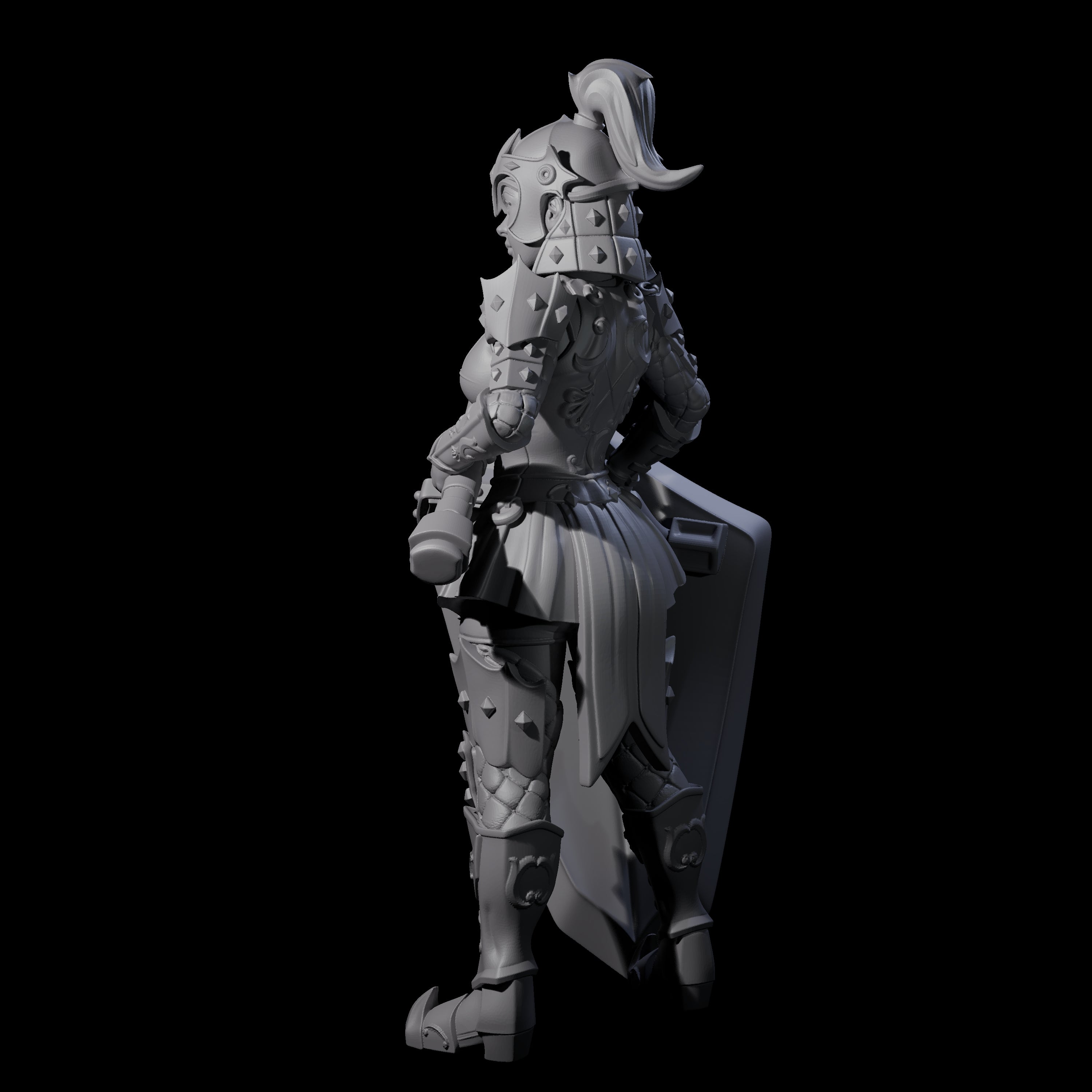 Heavy Shield Fighter Miniature for Dungeons and Dragons, Pathfinder or other TTRPGs