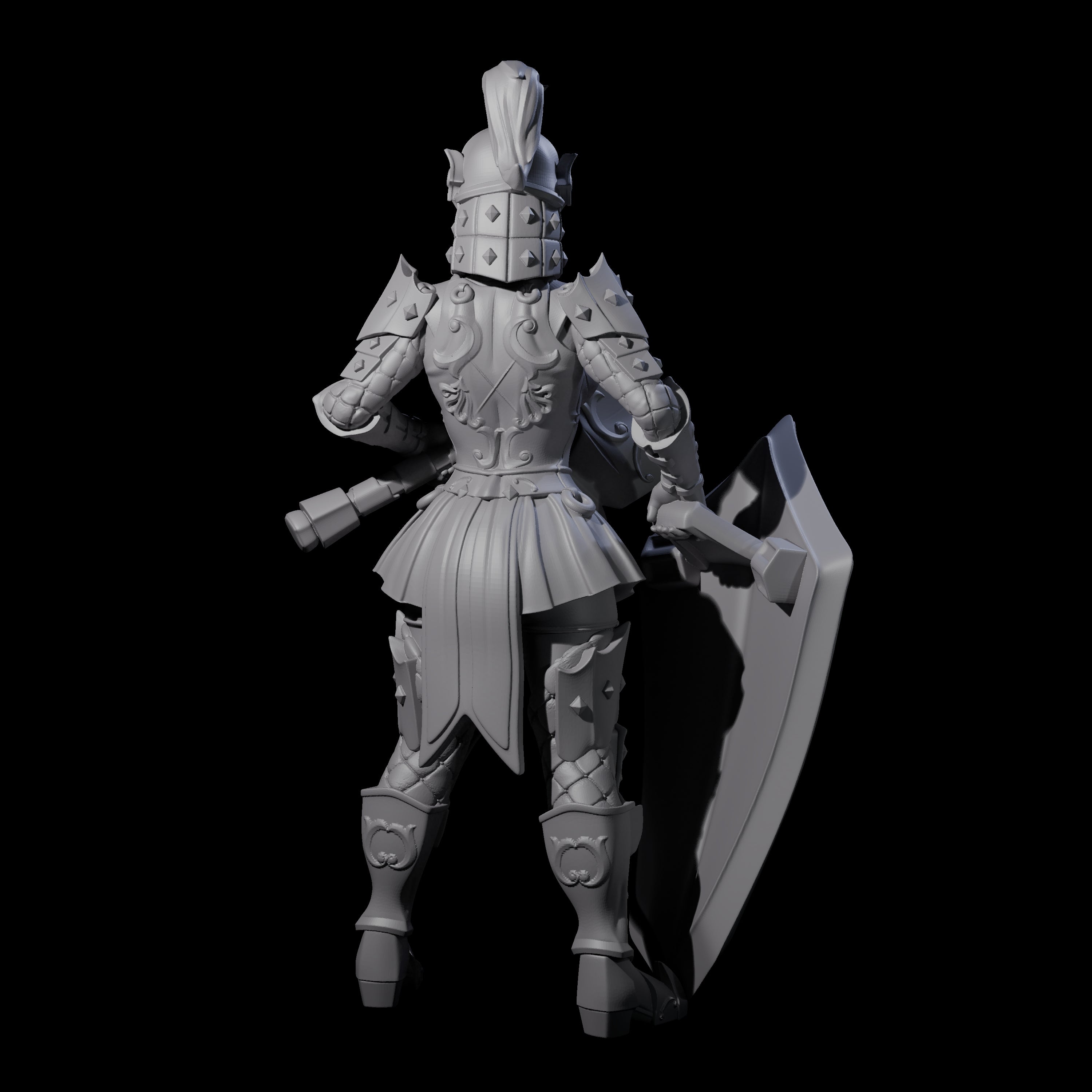 Heavy Shield Fighter Miniature for Dungeons and Dragons, Pathfinder or other TTRPGs