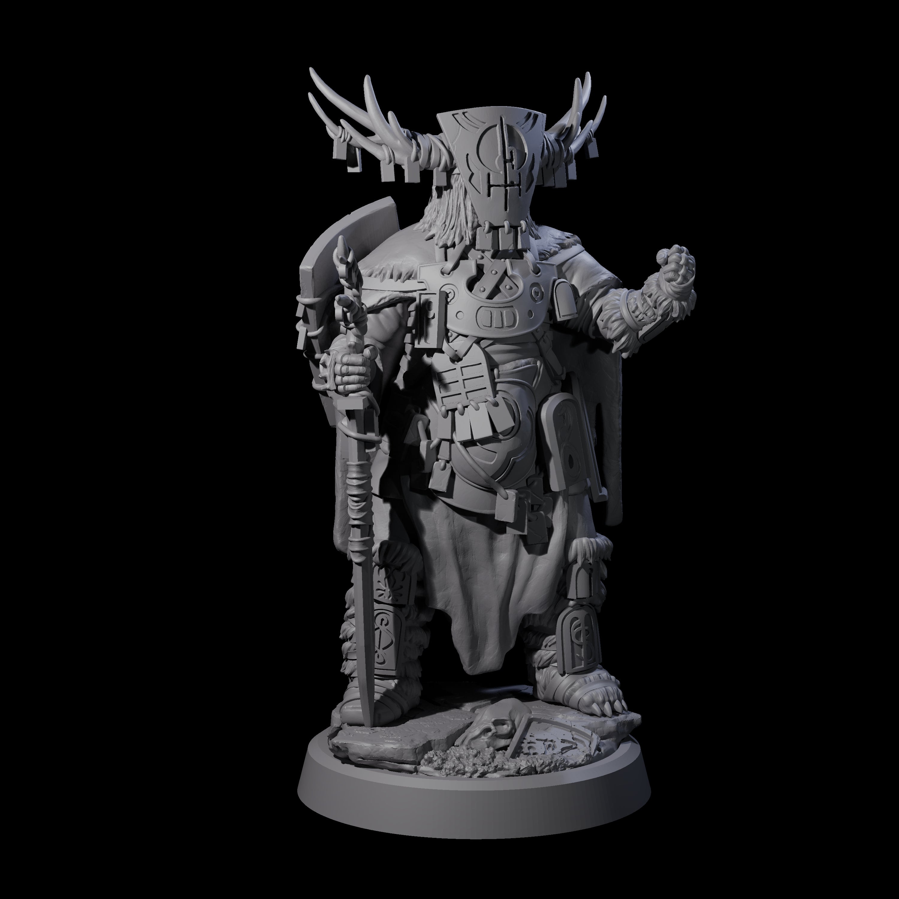 Helmed Uthgardt Barbarian Miniature for Dungeons and Dragons, Pathfinder or other TTRPGs