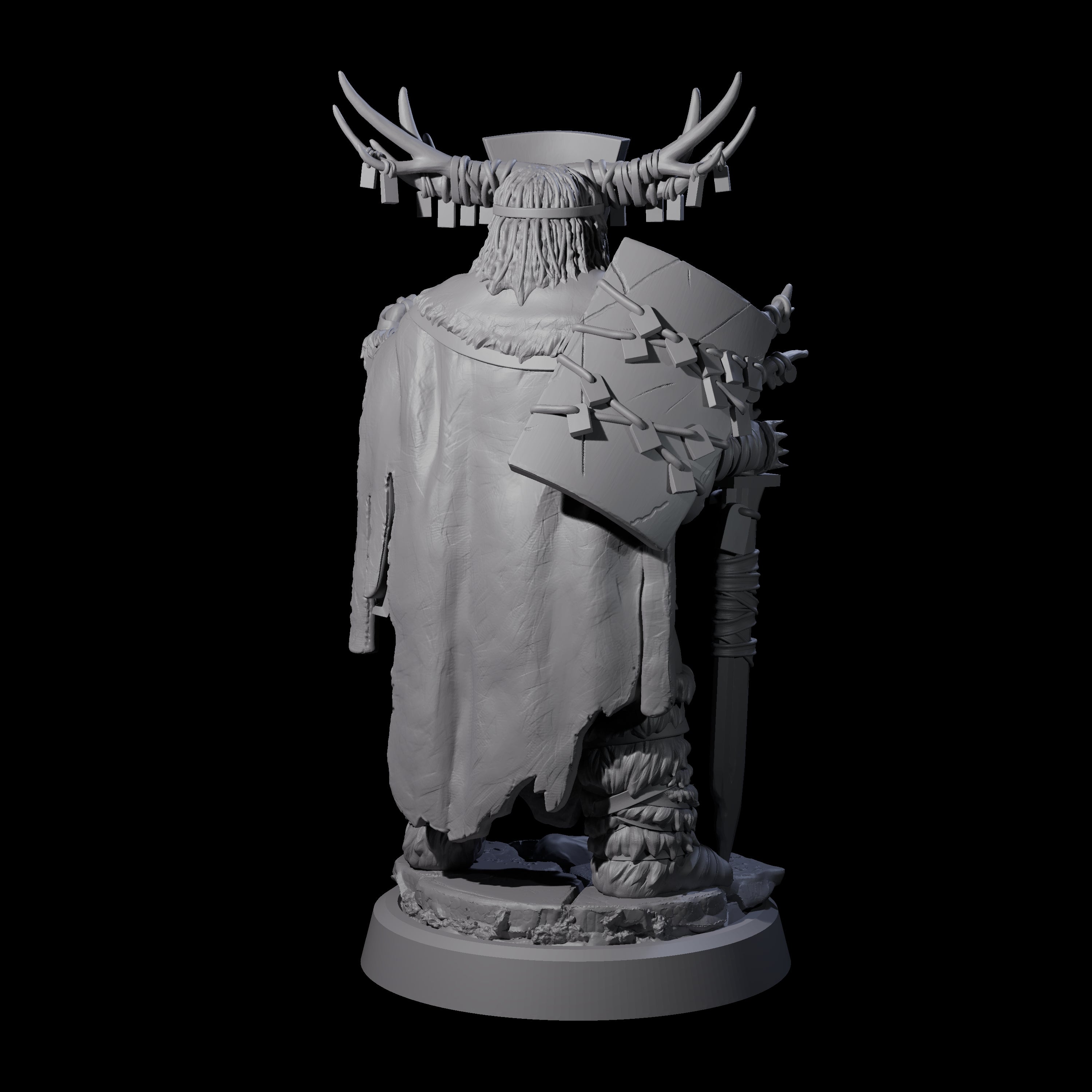 Helmed Uthgardt Barbarian Miniature for Dungeons and Dragons, Pathfinder or other TTRPGs