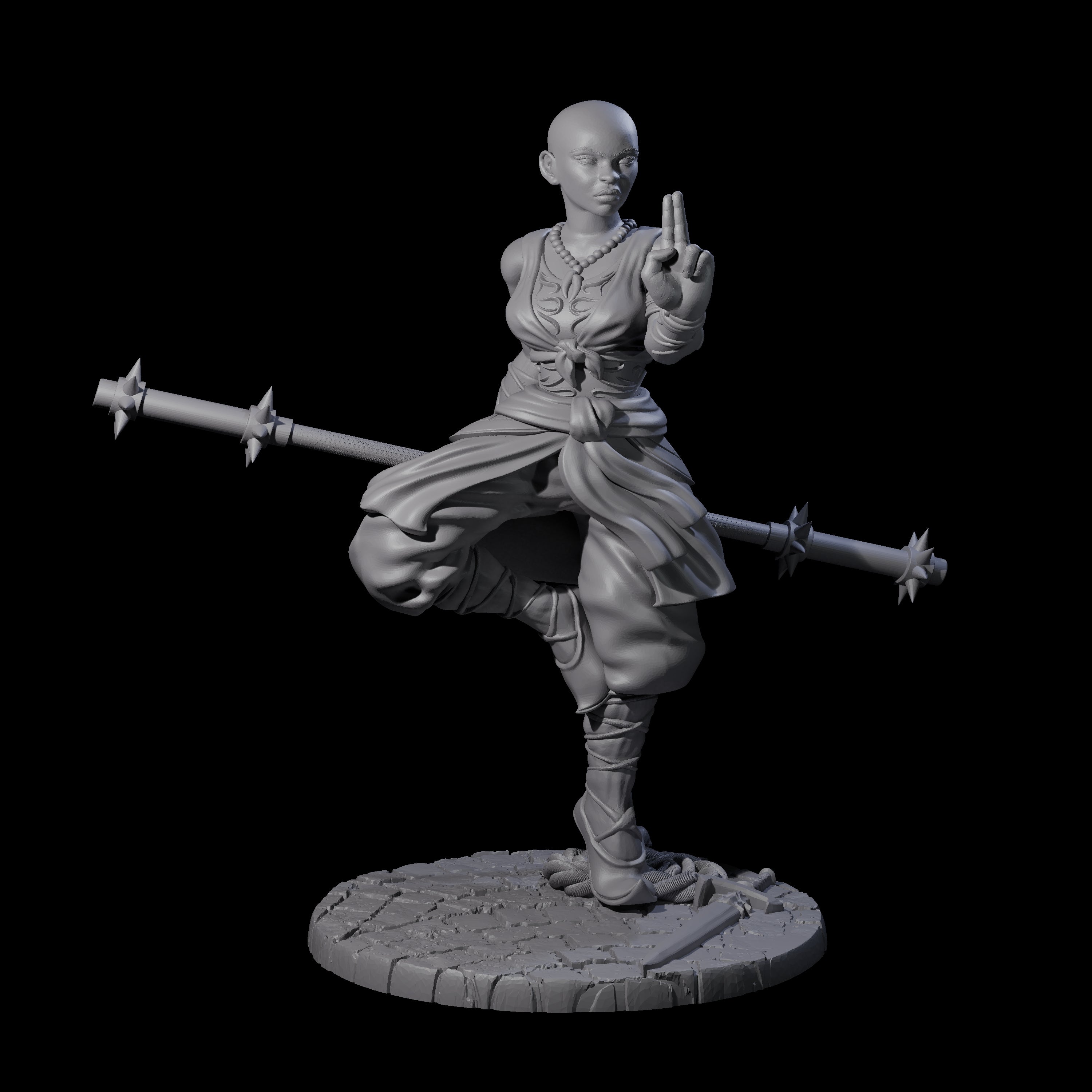 Herklia - Poised Calm Monk Miniature for Dungeons and Dragons, Pathfinder or other TTRPGs