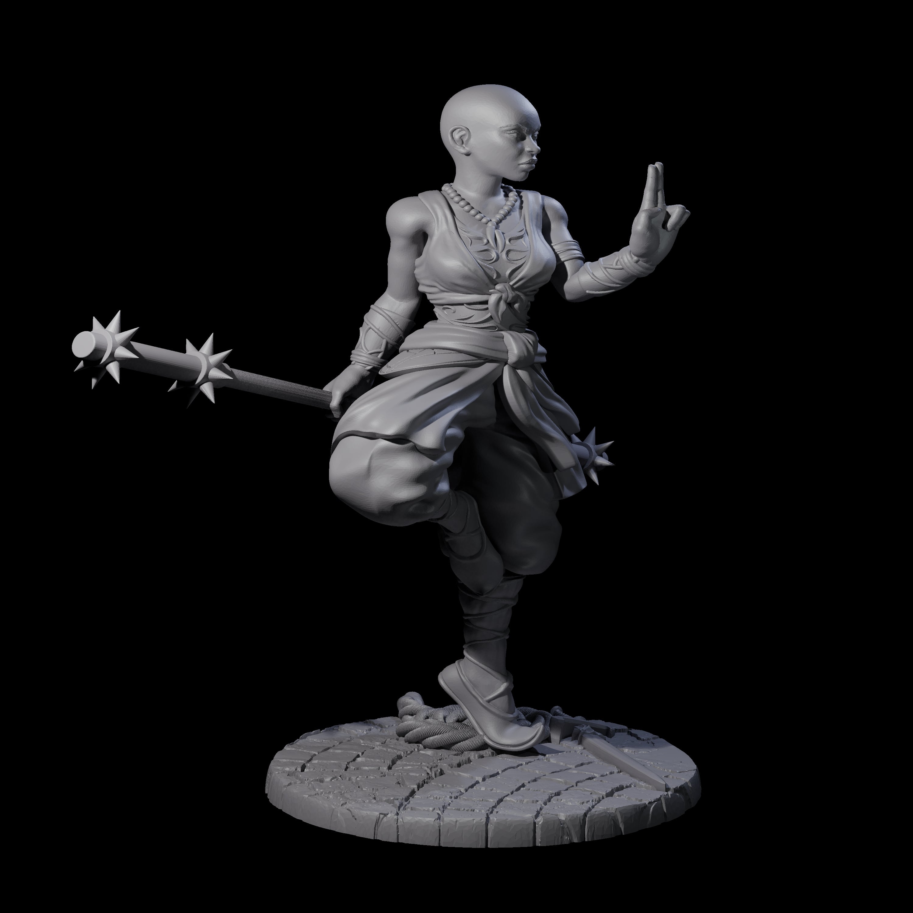 Herklia - Poised Calm Monk Miniature for Dungeons and Dragons, Pathfinder or other TTRPGs