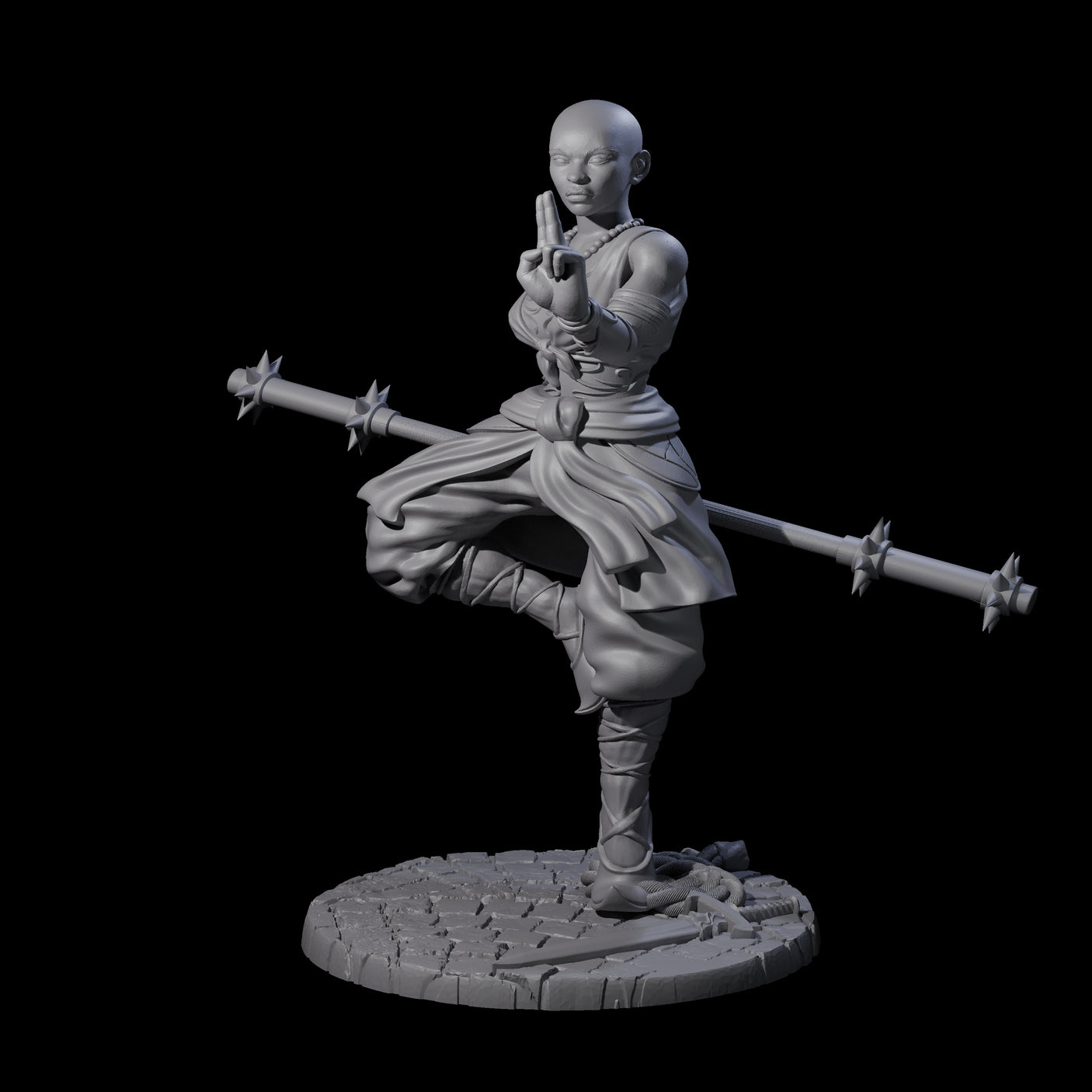 Herklia - Poised Calm Monk Miniature for Dungeons and Dragons, Pathfinder or other TTRPGs