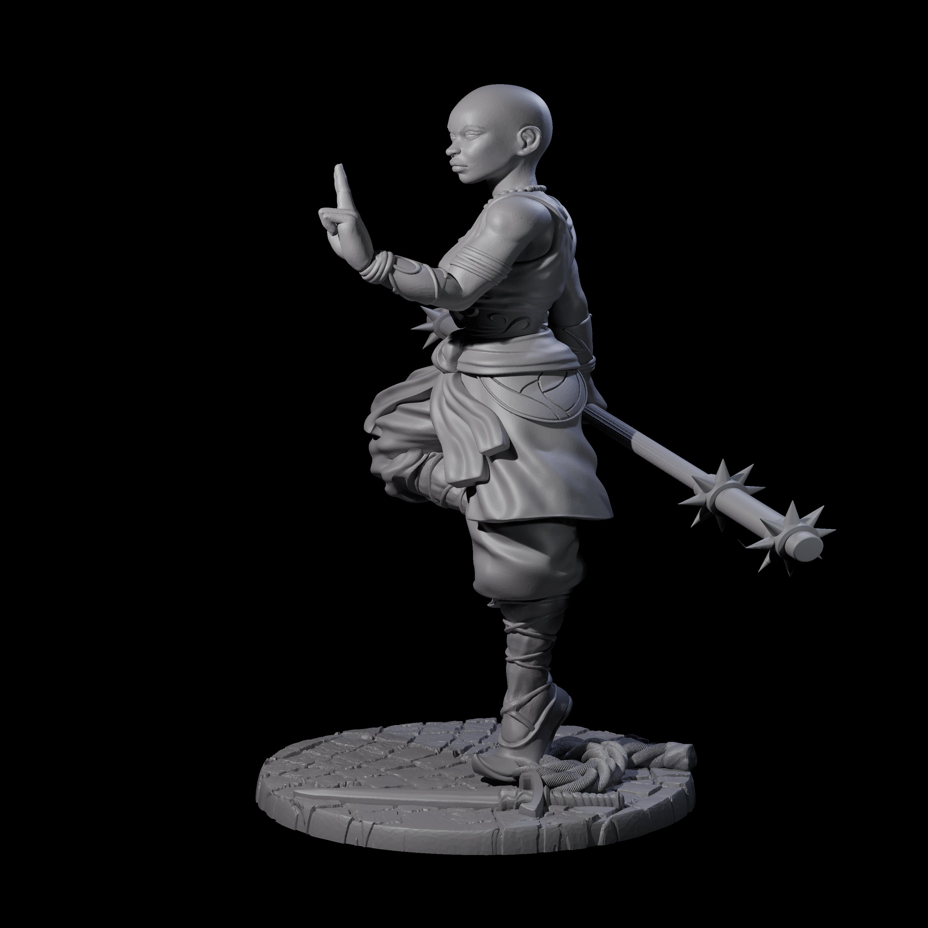 Herklia - Poised Calm Monk Miniature for Dungeons and Dragons, Pathfinder or other TTRPGs