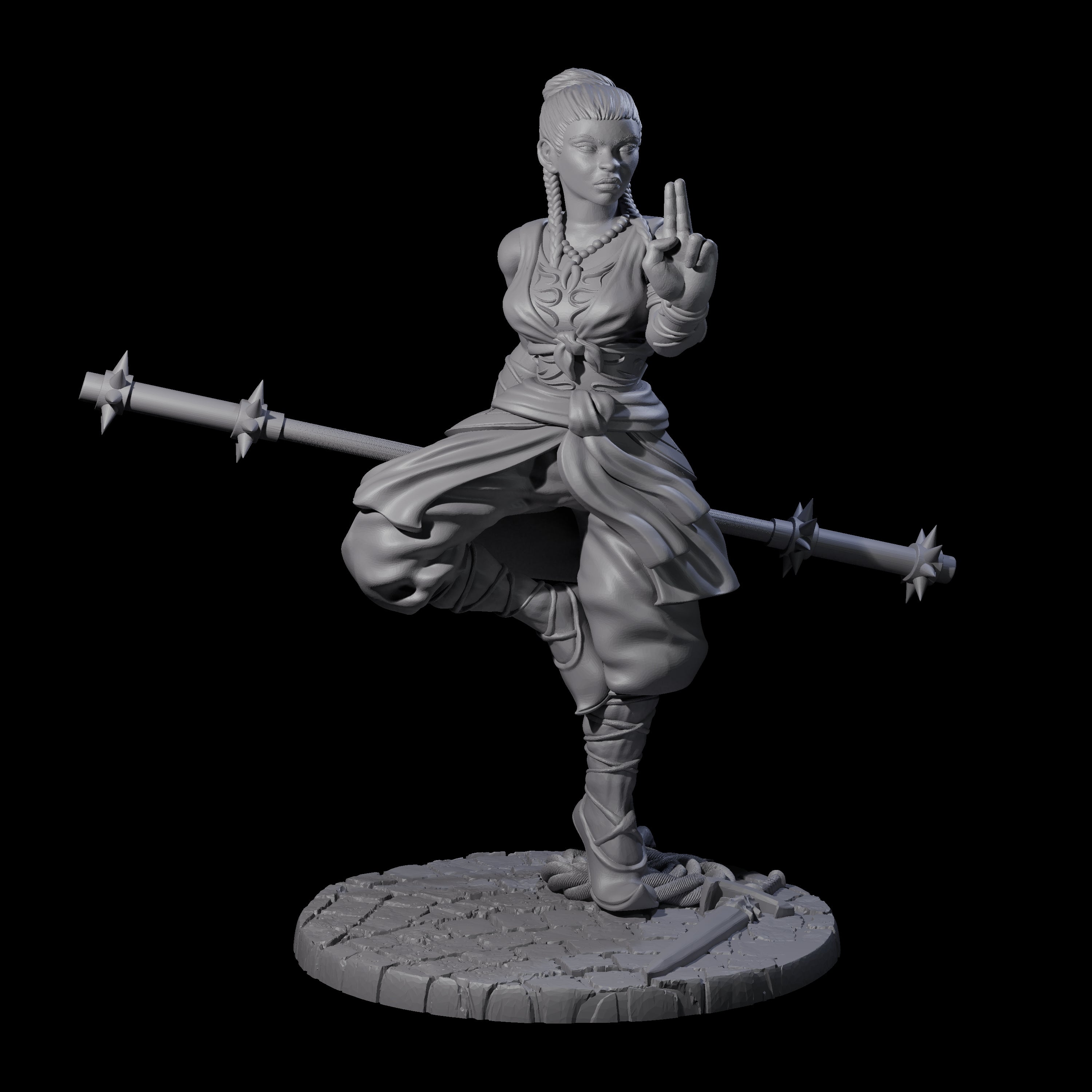 Herklia - Poised Calm Monk Miniature for Dungeons and Dragons, Pathfinder or other TTRPGs