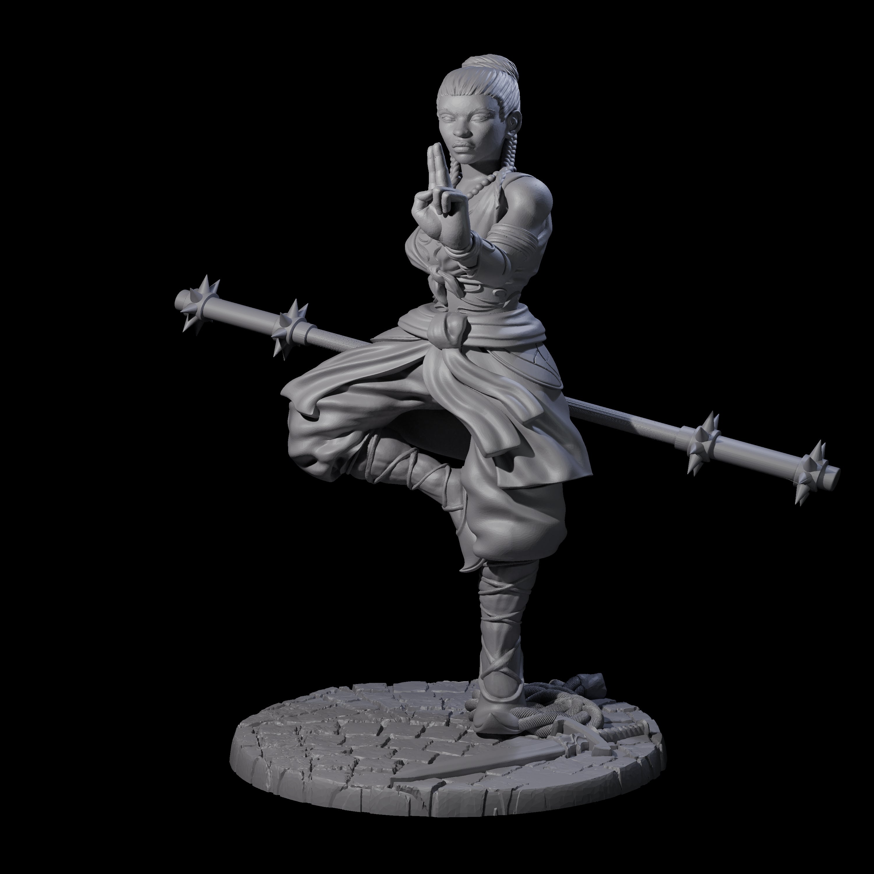 Herklia - Poised Calm Monk Miniature for Dungeons and Dragons, Pathfinder or other TTRPGs