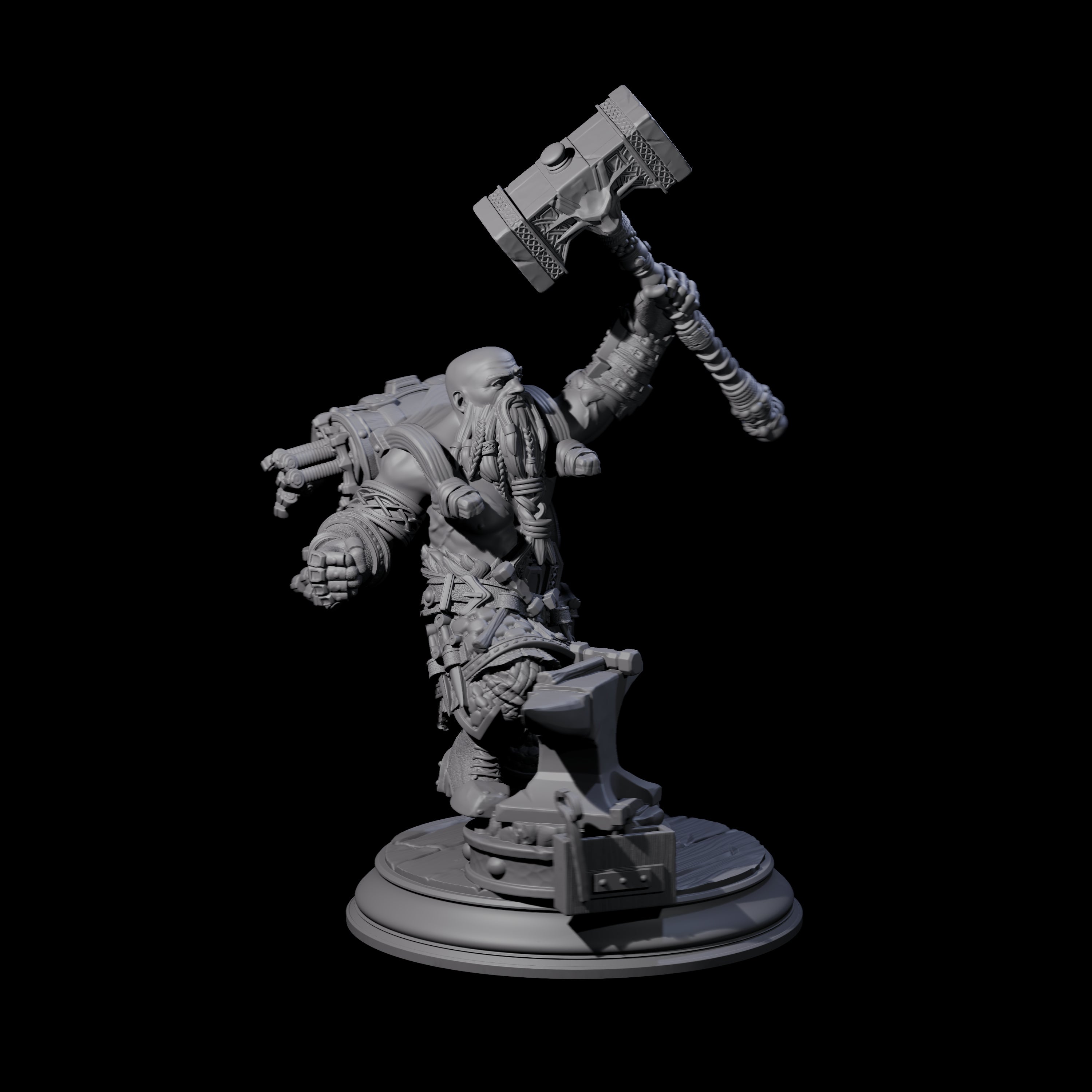 Heroic Dwarf Blacksmith Miniature for Dungeons and Dragons, Pathfinder or other TTRPGs
