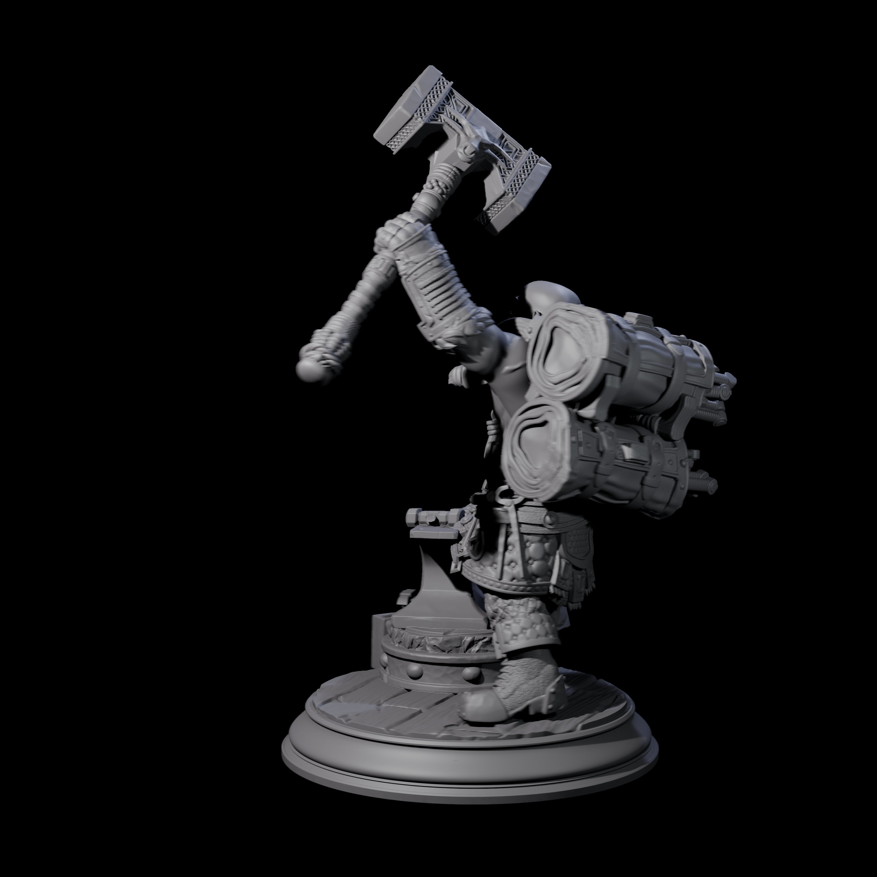 Heroic Dwarf Blacksmith Miniature for Dungeons and Dragons, Pathfinder or other TTRPGs