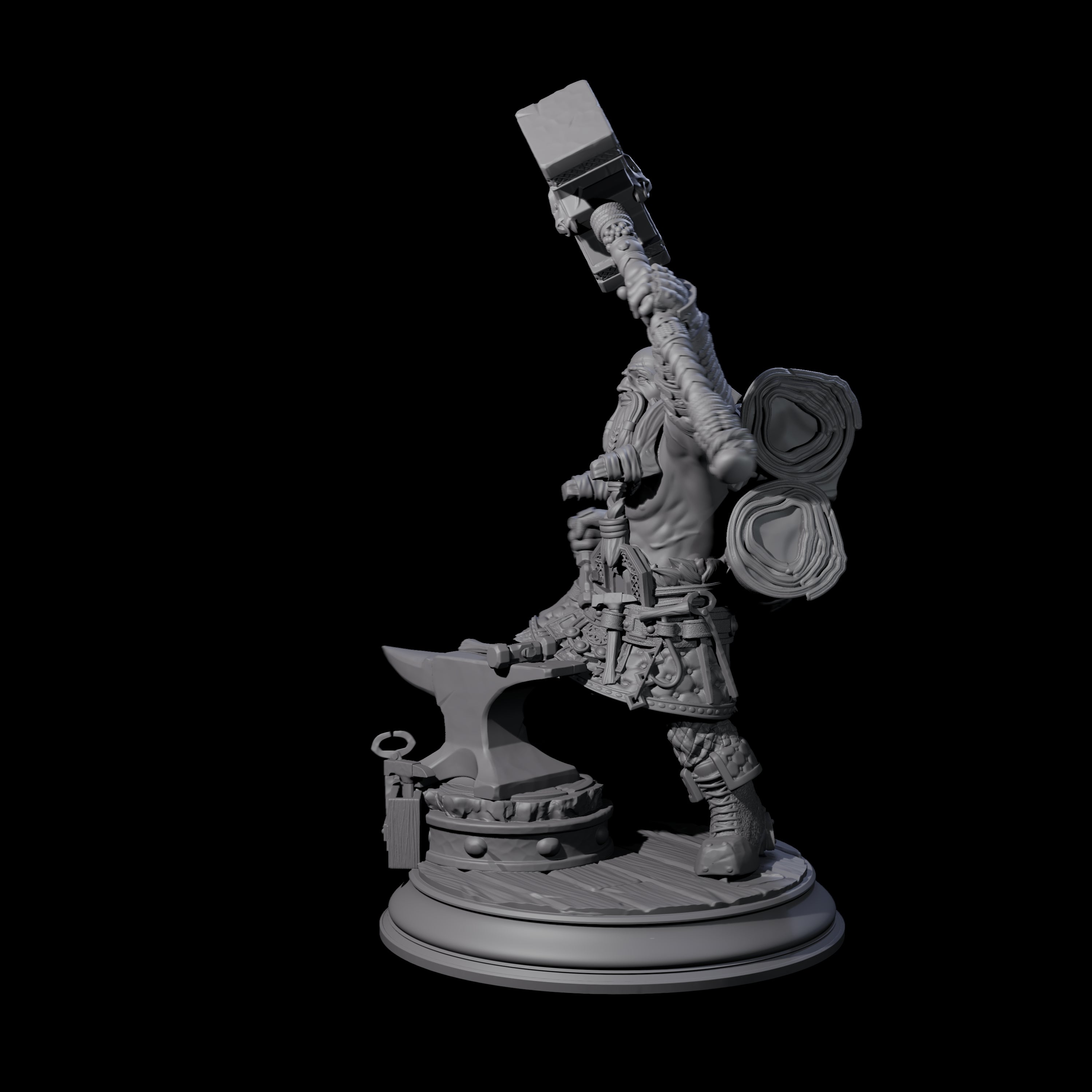 Heroic Dwarf Blacksmith Miniature for Dungeons and Dragons, Pathfinder or other TTRPGs