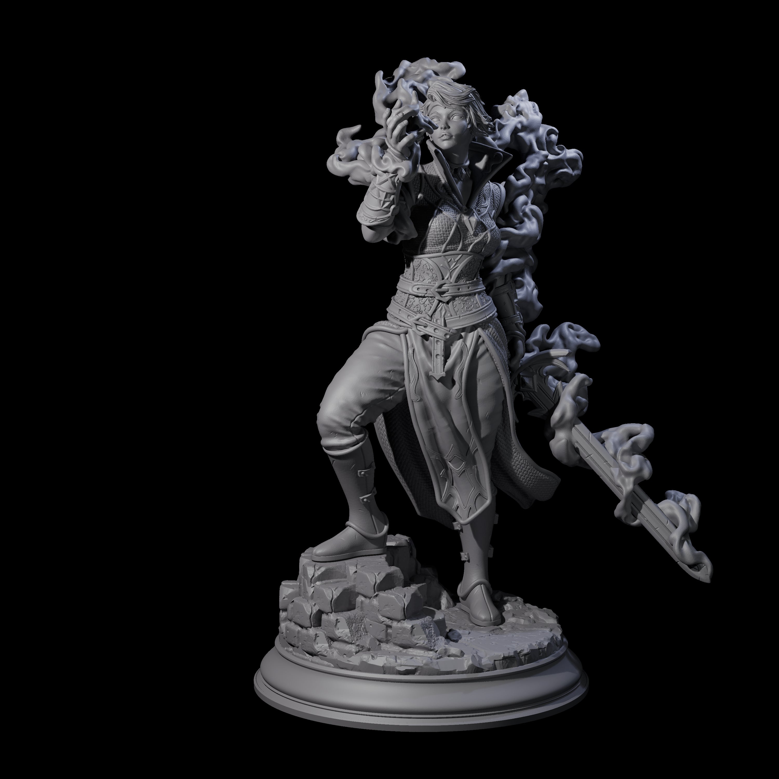 Hexblade Elf Sorcerer Miniature for Dungeons and Dragons, Pathfinder or other TTRPGs