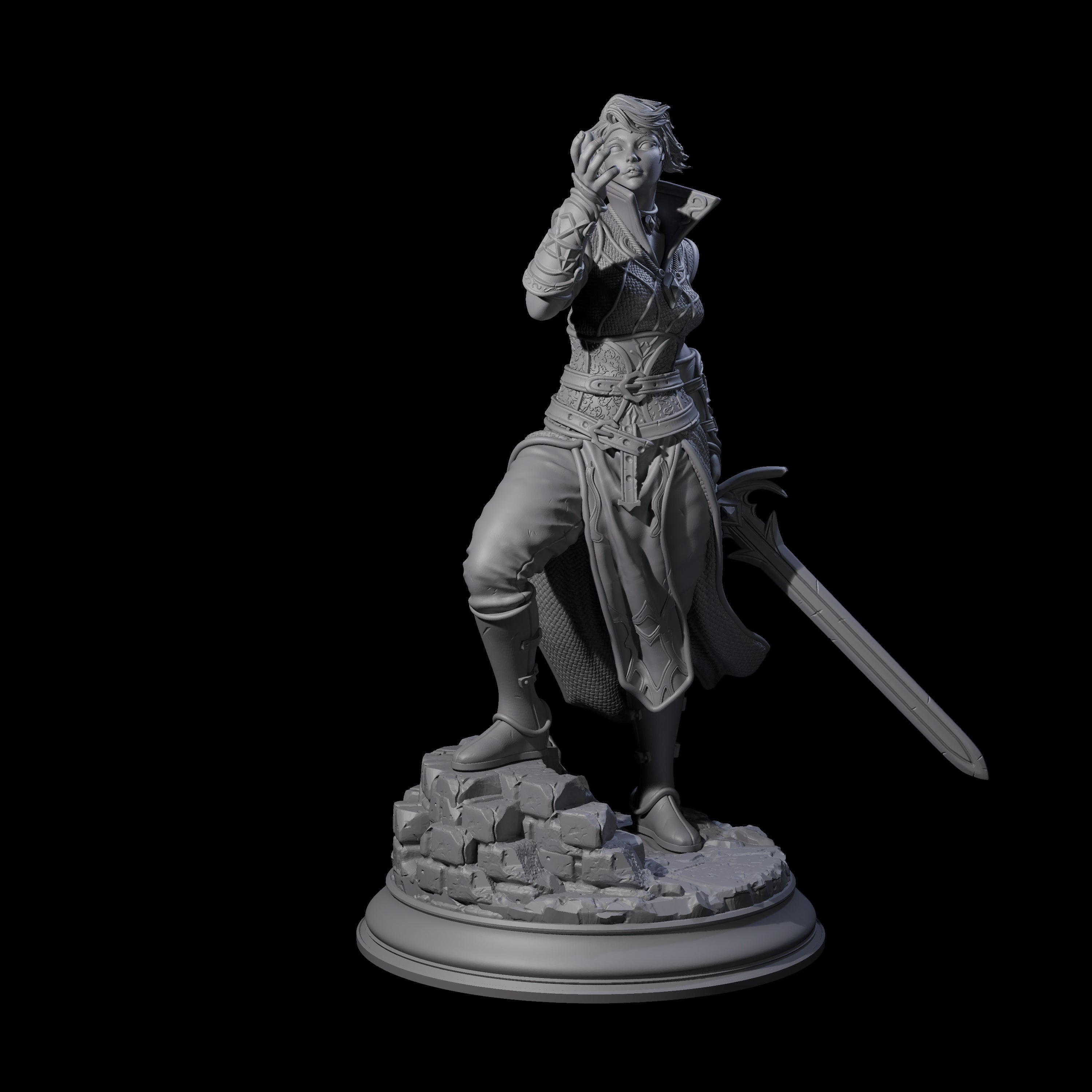Hexblade Elf Sorcerer Miniature for Dungeons and Dragons, Pathfinder or other TTRPGs