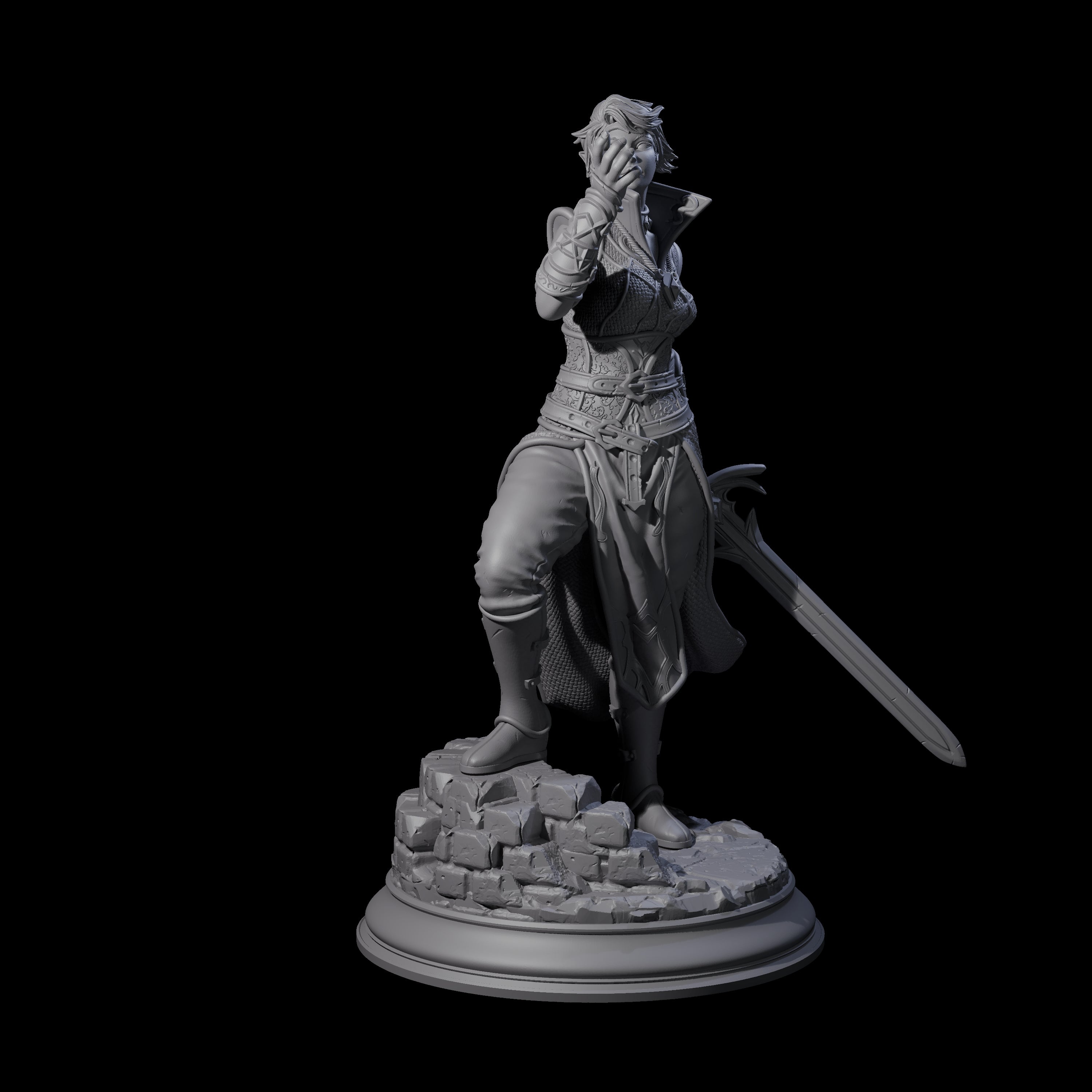 Hexblade Elf Sorcerer Miniature for Dungeons and Dragons, Pathfinder or other TTRPGs