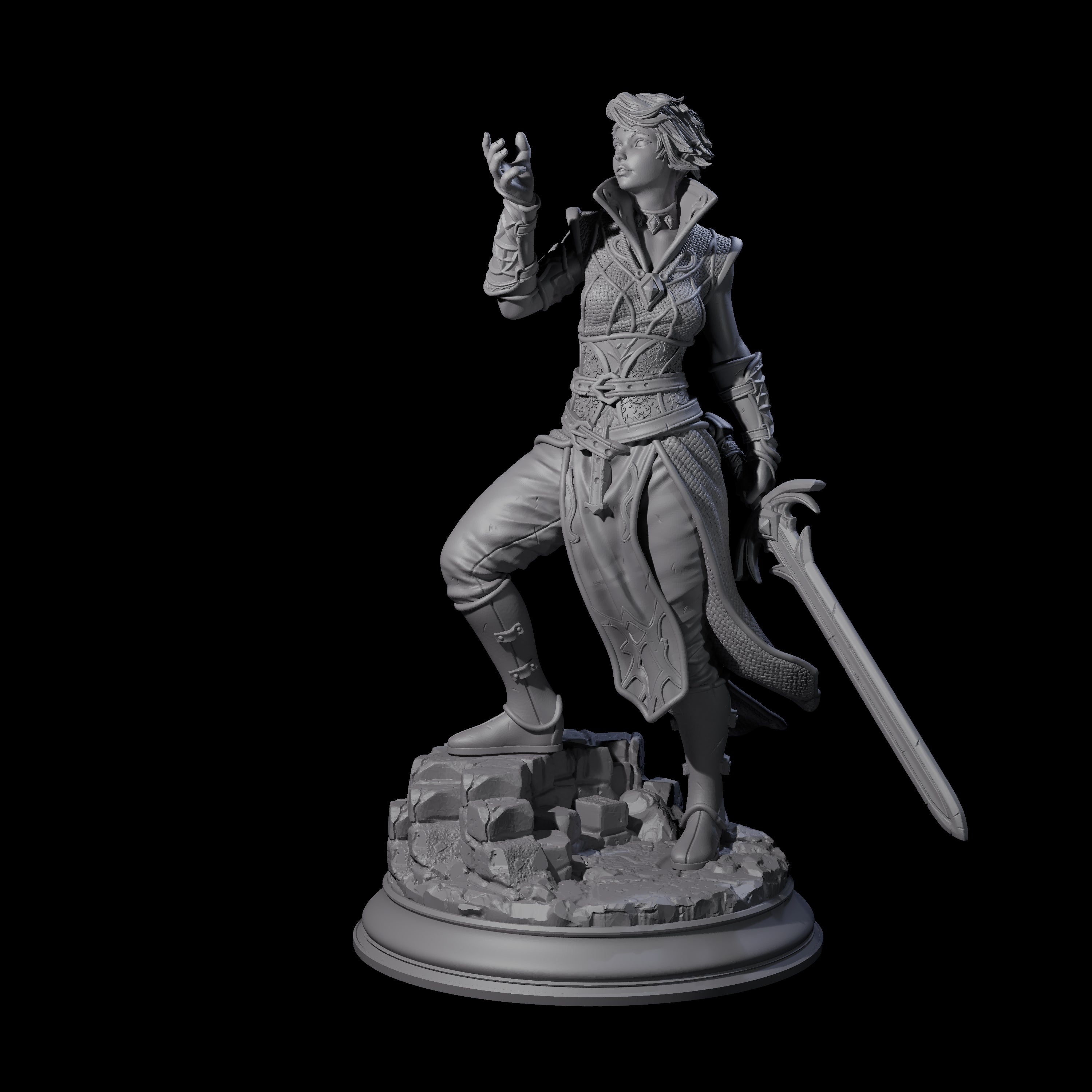 Hexblade Elf Sorcerer Miniature for Dungeons and Dragons, Pathfinder or other TTRPGs