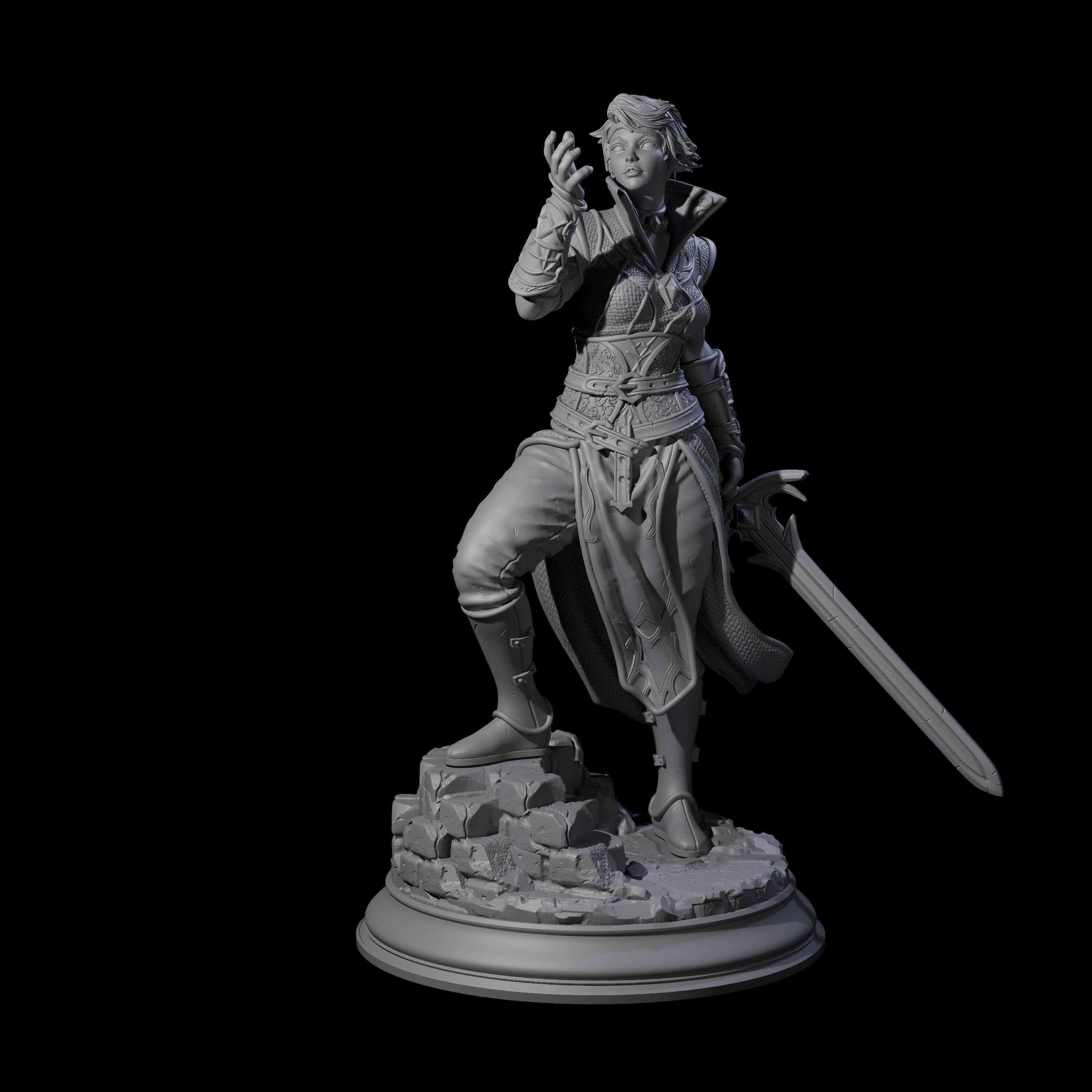 Hexblade Elf Sorcerer Miniature for Dungeons and Dragons, Pathfinder or other TTRPGs