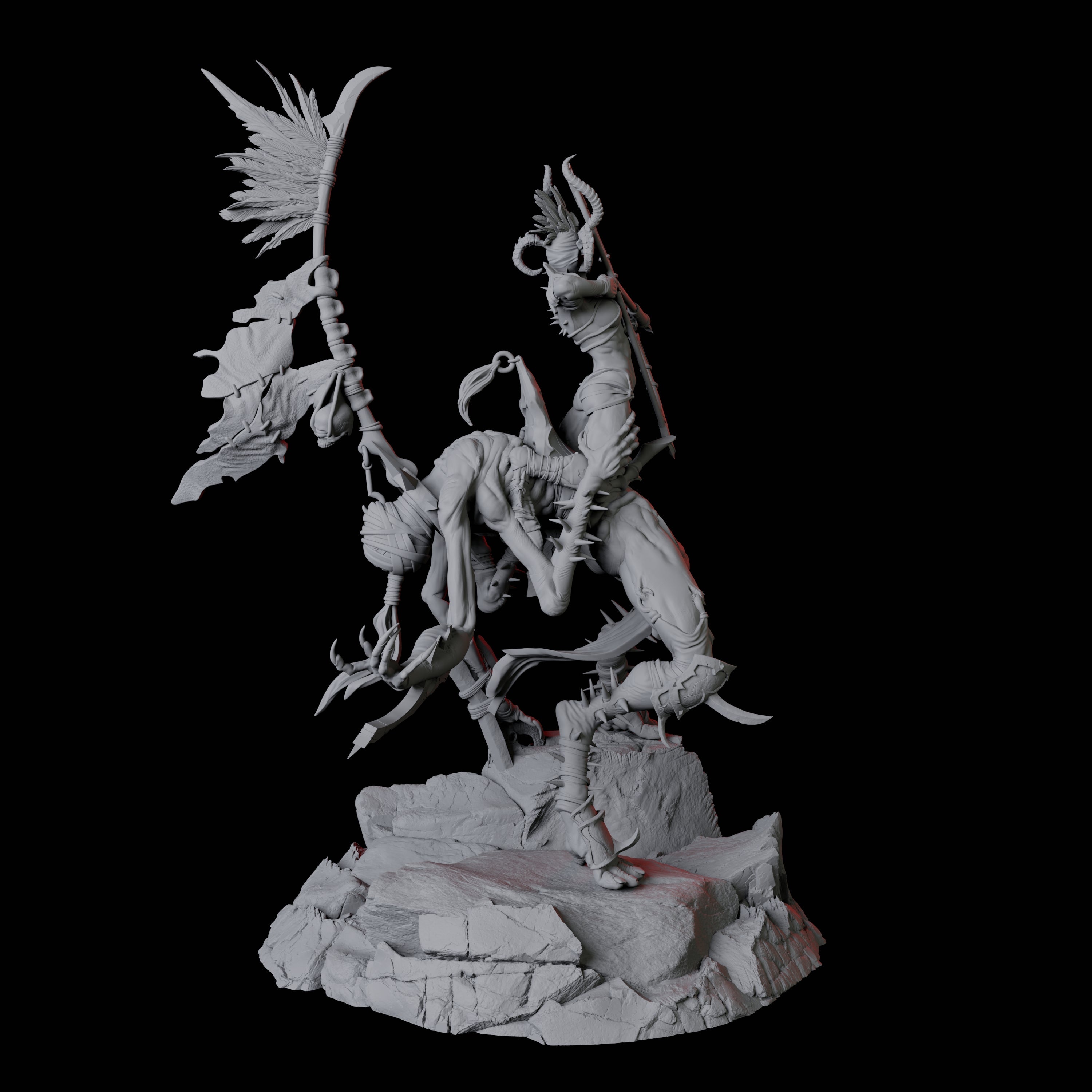 Hideous Demonic Cavalry A Miniature for Dungeons and Dragons, Pathfinder or other TTRPGs