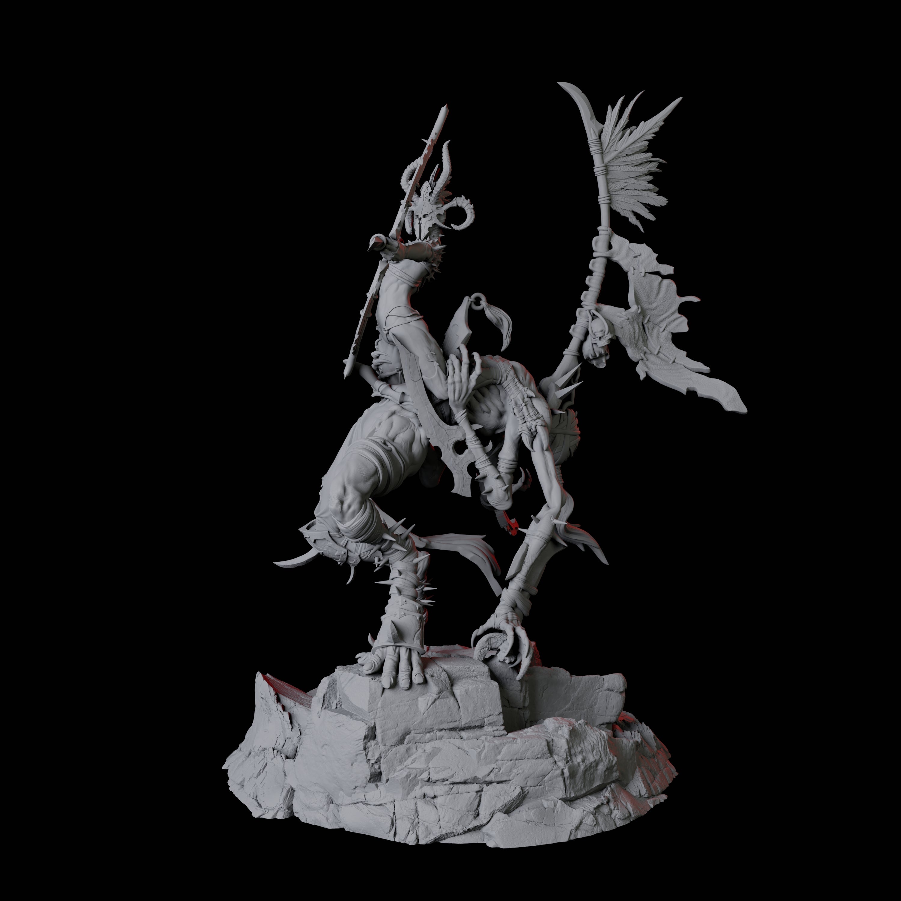 Hideous Demonic Cavalry A Miniature for Dungeons and Dragons, Pathfinder or other TTRPGs