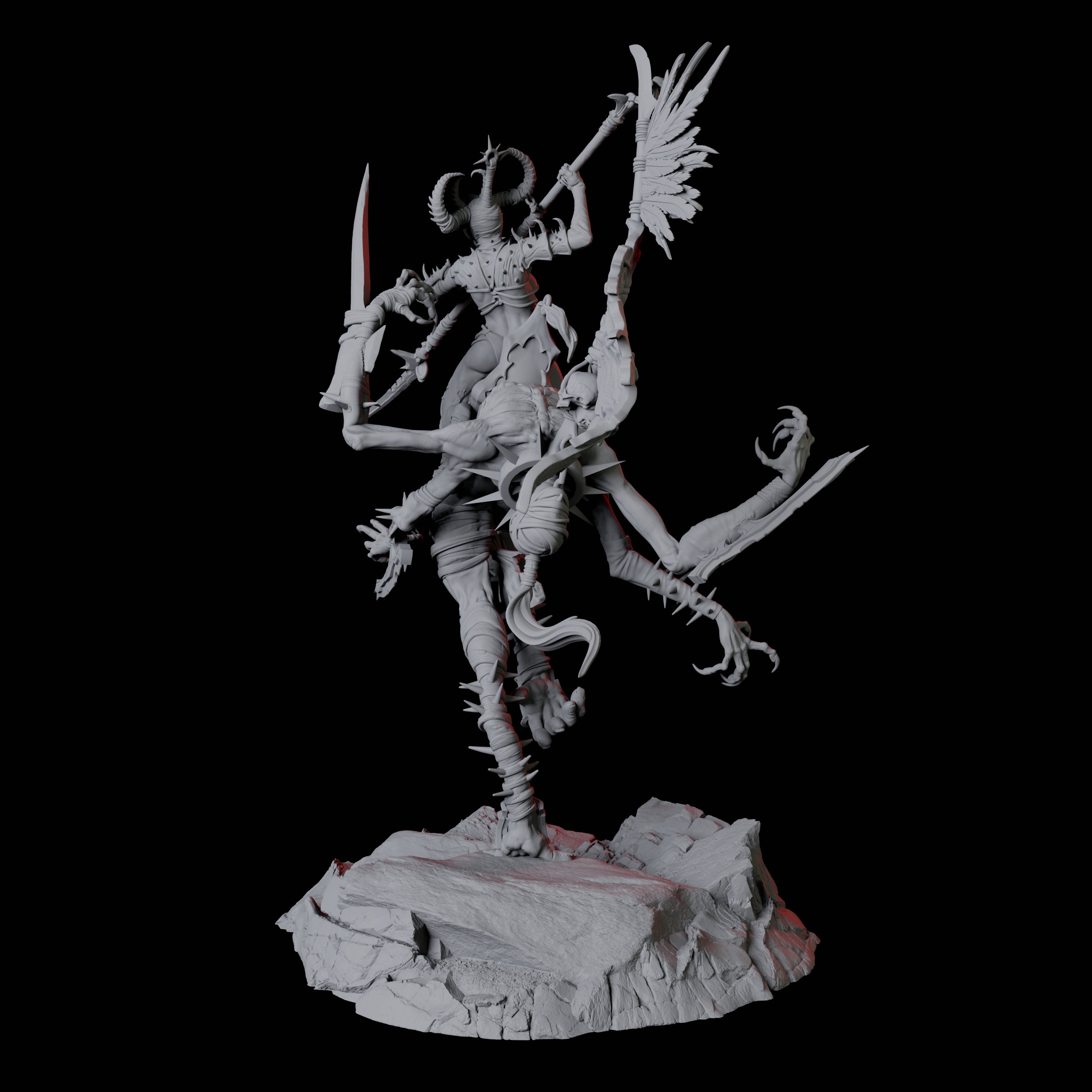 Hideous Demonic Cavalry B Miniature for Dungeons and Dragons, Pathfinder or other TTRPGs