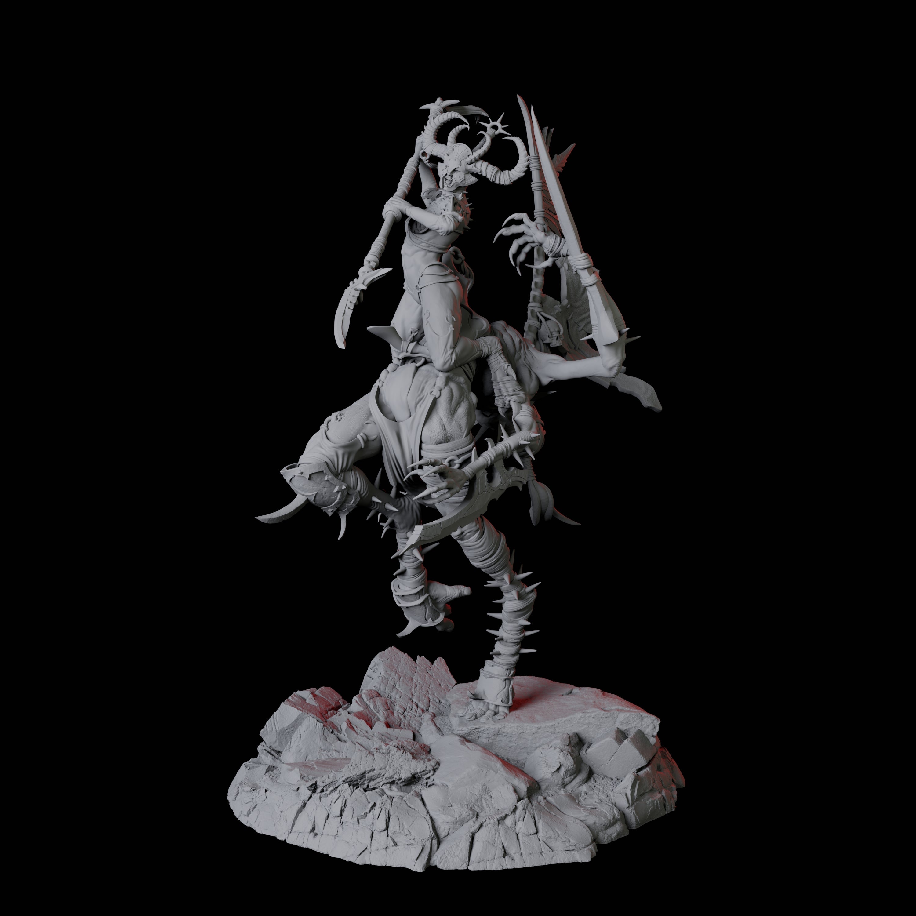 Hideous Demonic Cavalry B Miniature for Dungeons and Dragons, Pathfinder or other TTRPGs