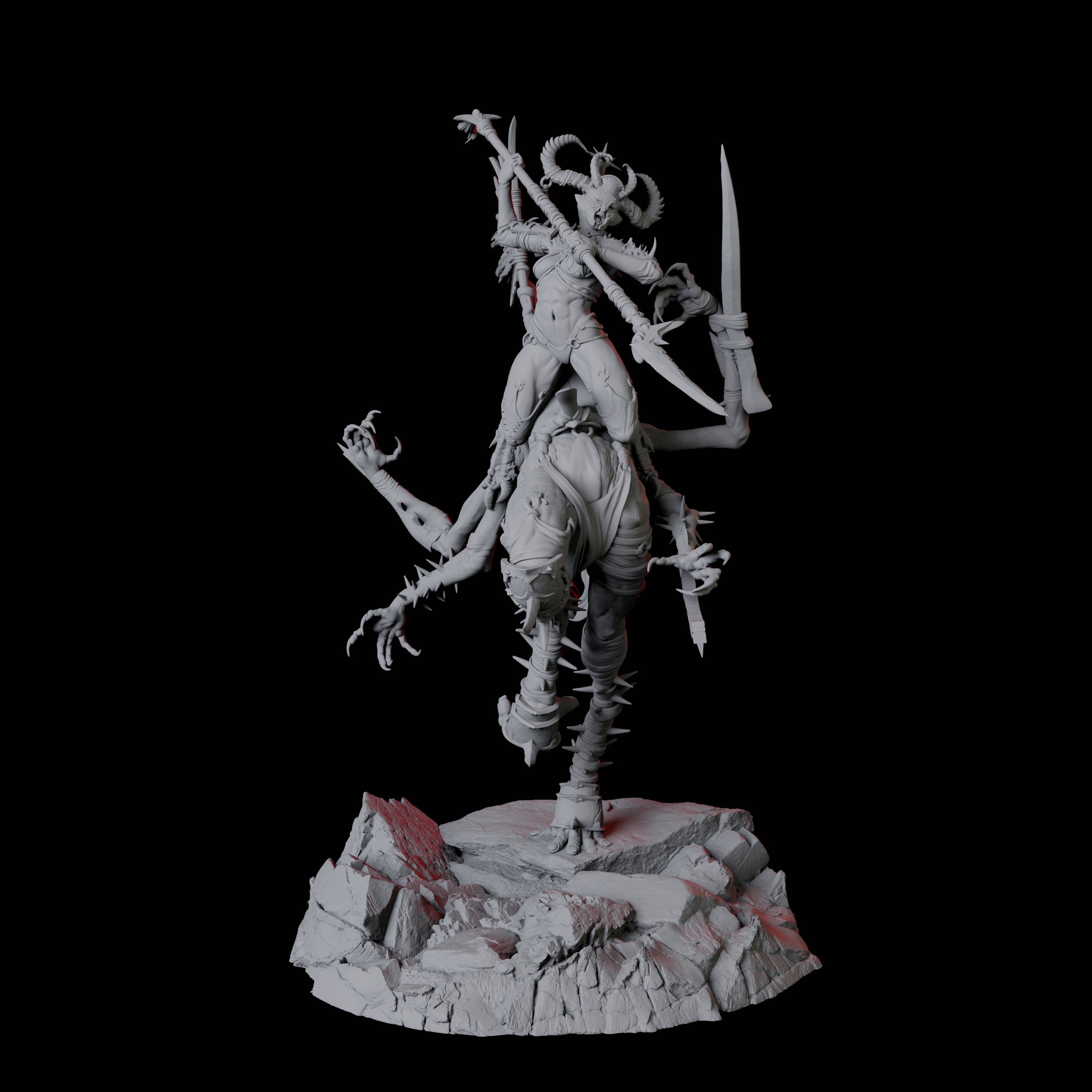 Hideous Demonic Cavalry B Miniature for Dungeons and Dragons, Pathfinder or other TTRPGs