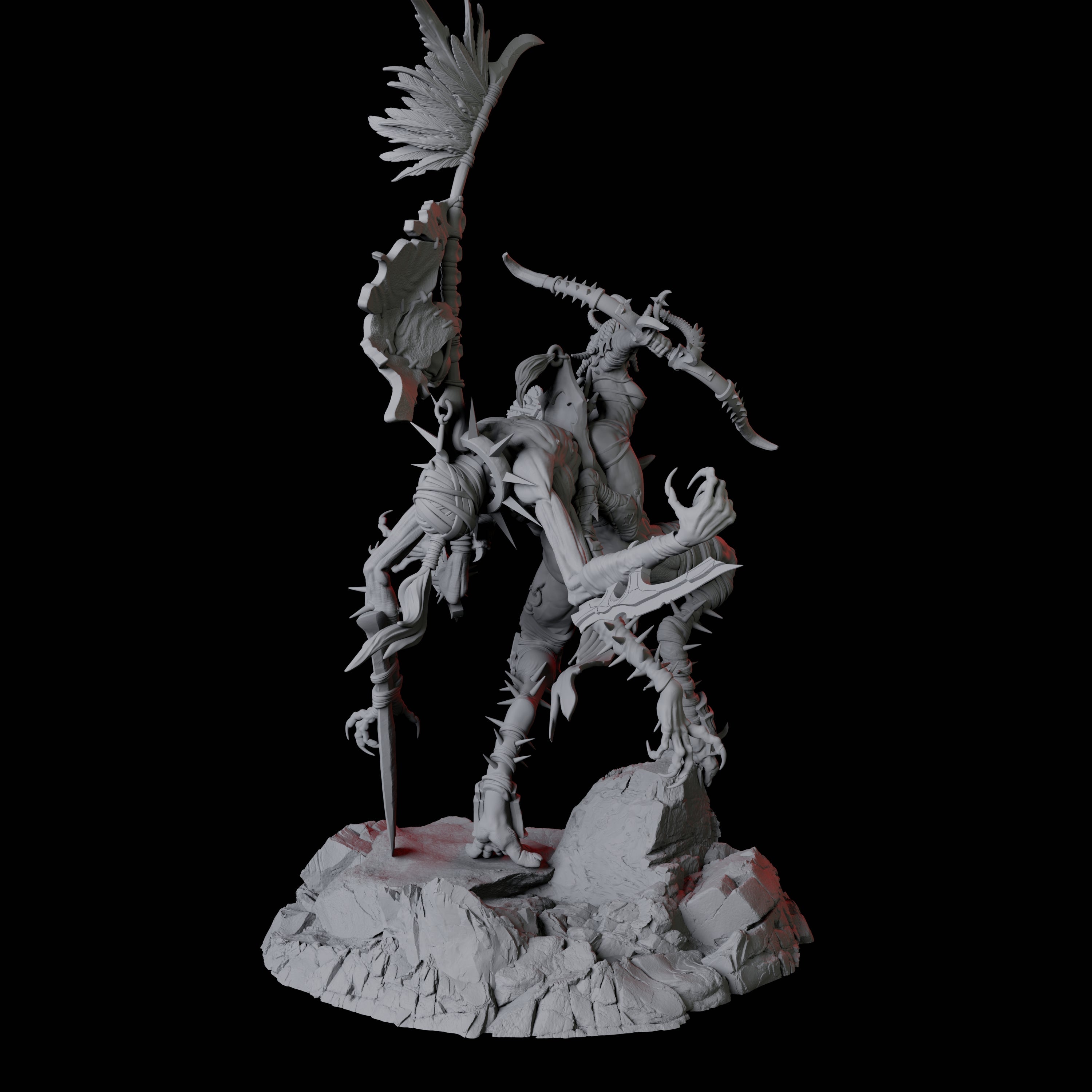 Hideous Demonic Cavalry D Miniature for Dungeons and Dragons, Pathfinder or other TTRPGs