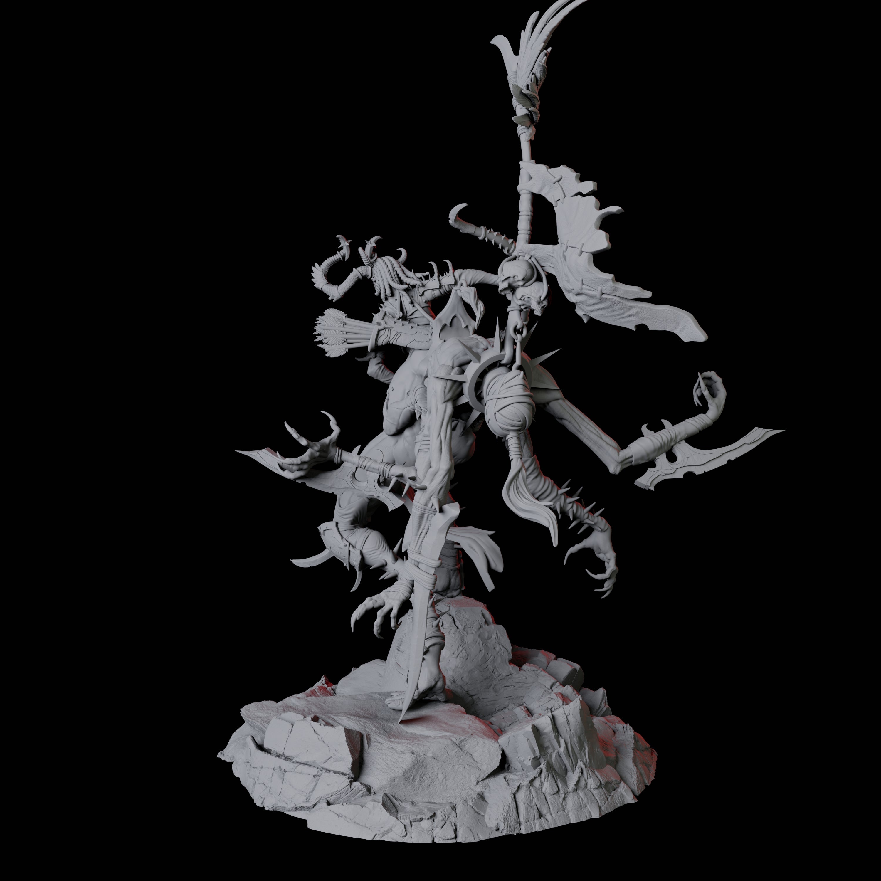 Hideous Demonic Cavalry D Miniature for Dungeons and Dragons, Pathfinder or other TTRPGs