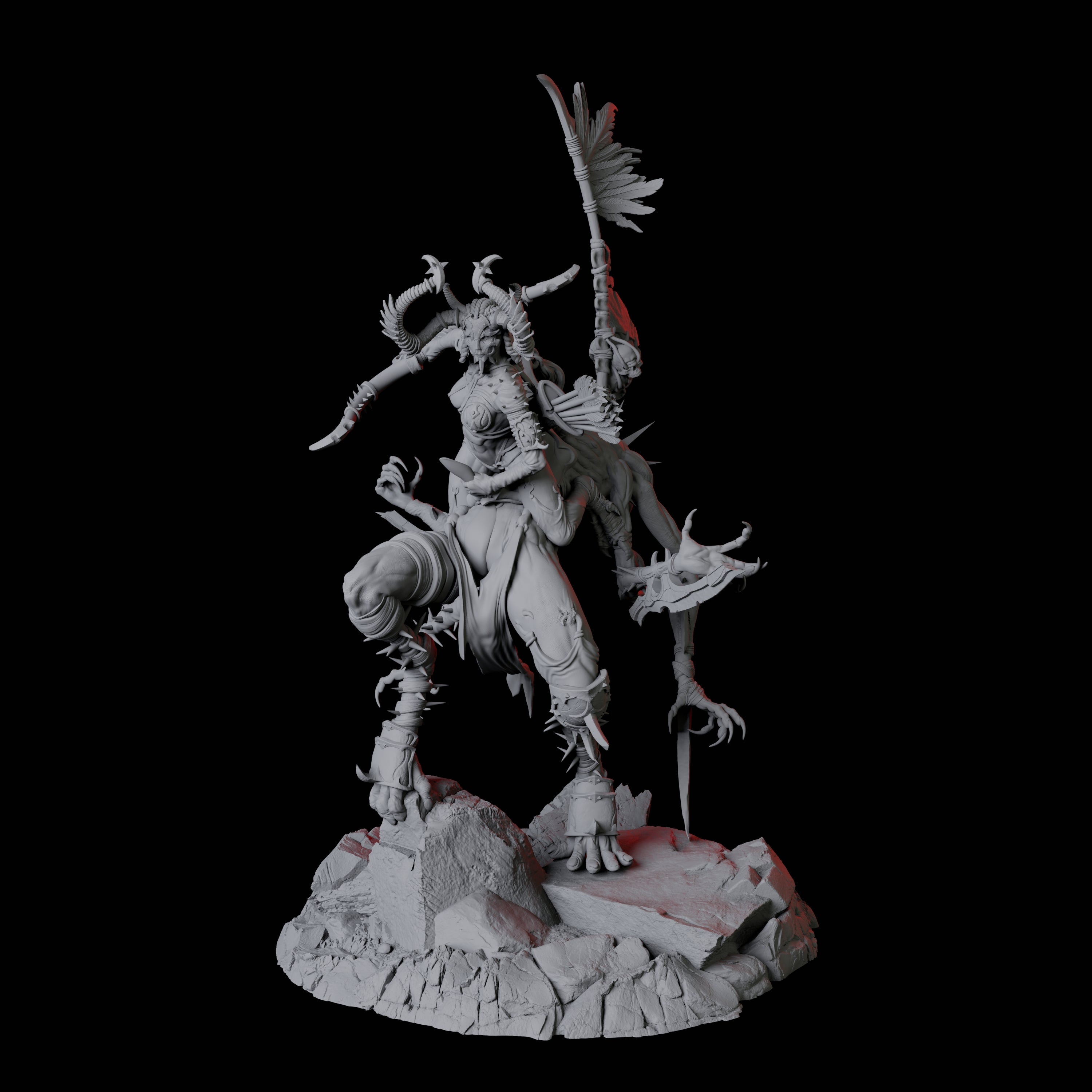 Hideous Demonic Cavalry D Miniature for Dungeons and Dragons, Pathfinder or other TTRPGs