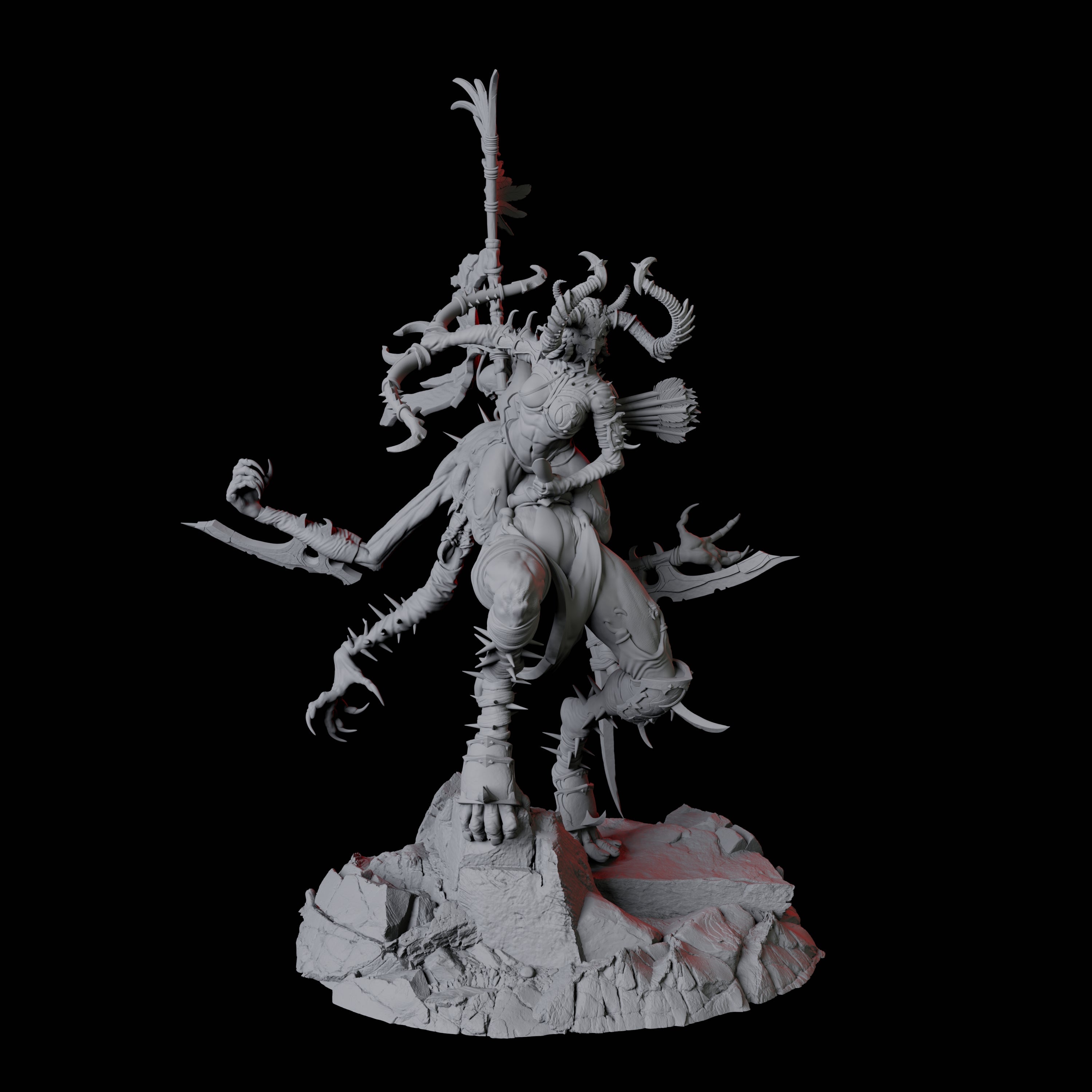 Hideous Demonic Cavalry D Miniature for Dungeons and Dragons, Pathfinder or other TTRPGs