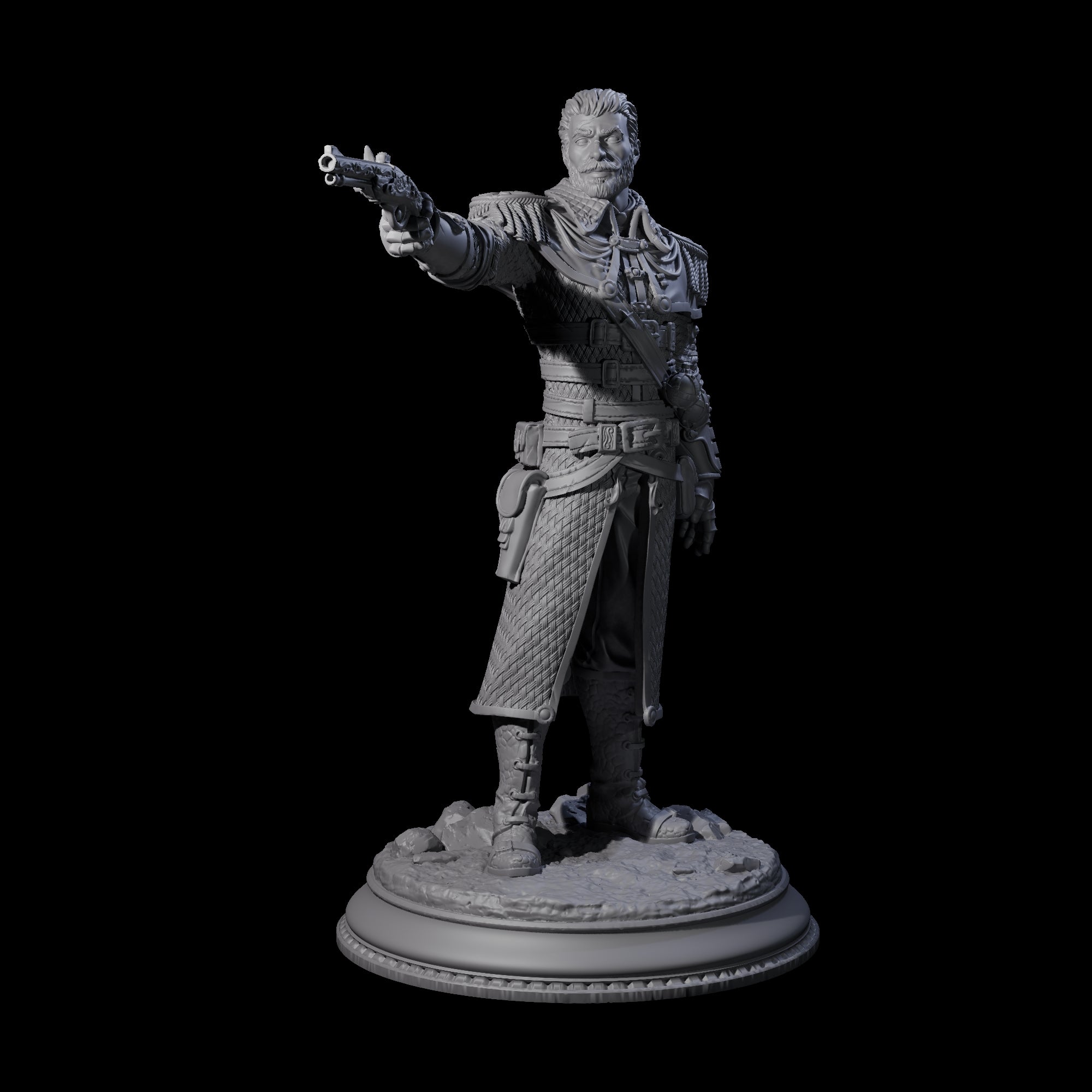 High Ranking Gunslinger Miniature for Dungeons and Dragons, Pathfinder or other TTRPGs