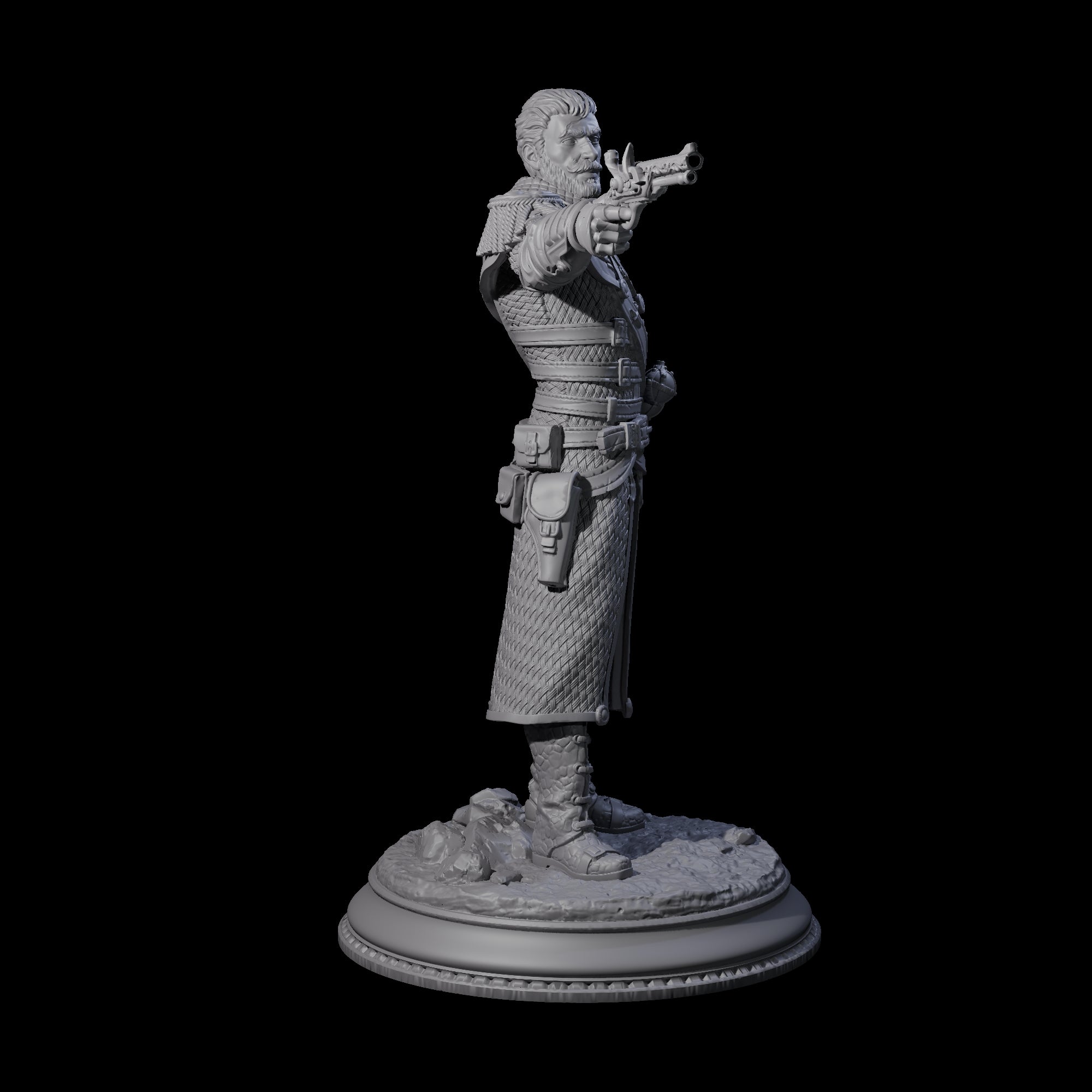 High Ranking Gunslinger Miniature for Dungeons and Dragons, Pathfinder or other TTRPGs