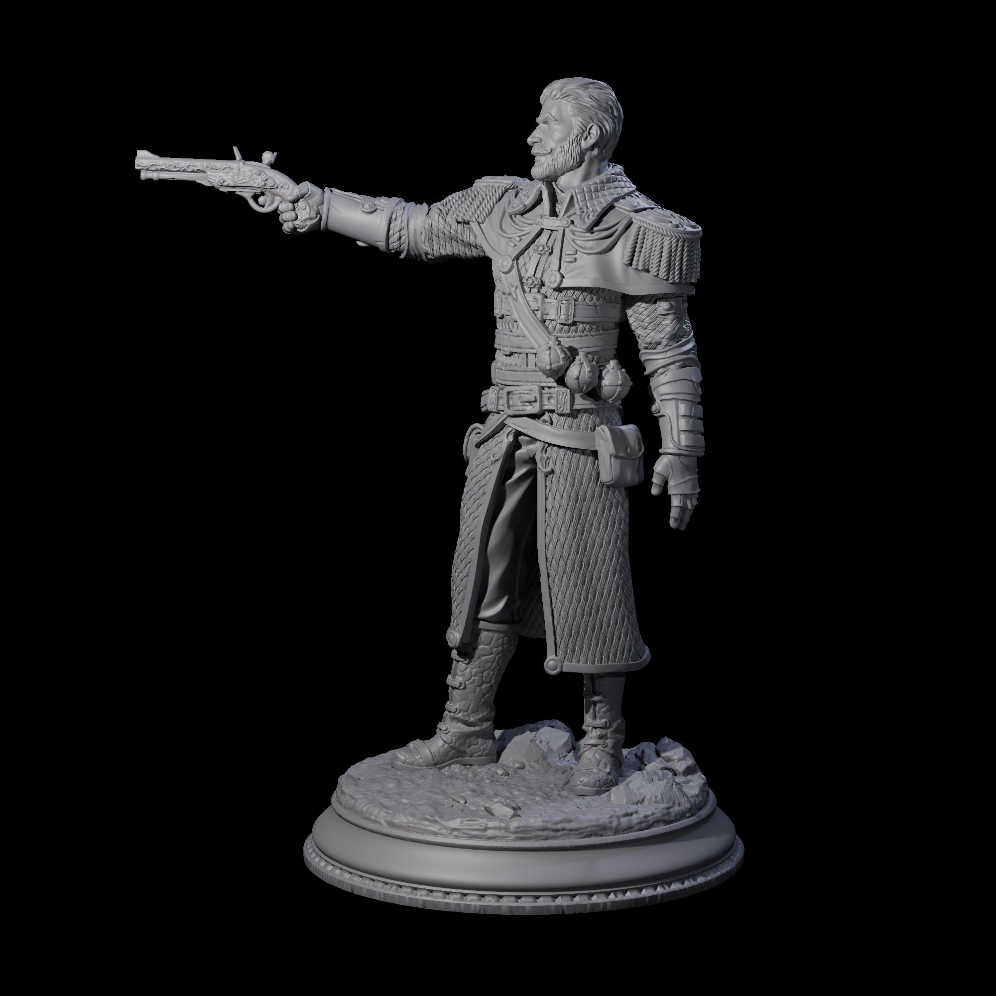 High Ranking Gunslinger Miniature for Dungeons and Dragons, Pathfinder or other TTRPGs