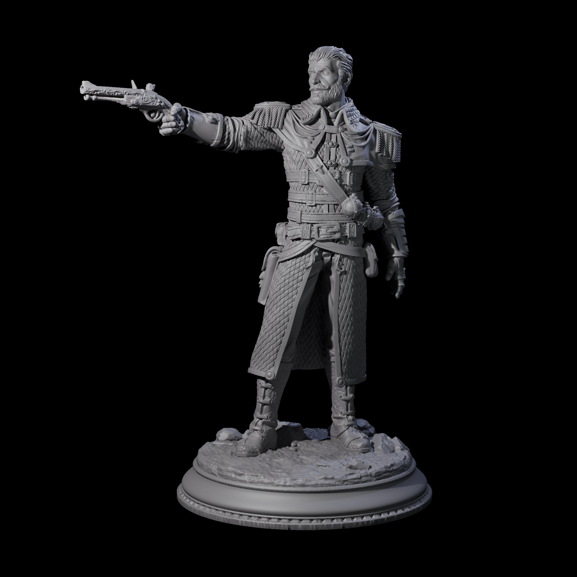 High Ranking Gunslinger Miniature for Dungeons and Dragons, Pathfinder or other TTRPGs