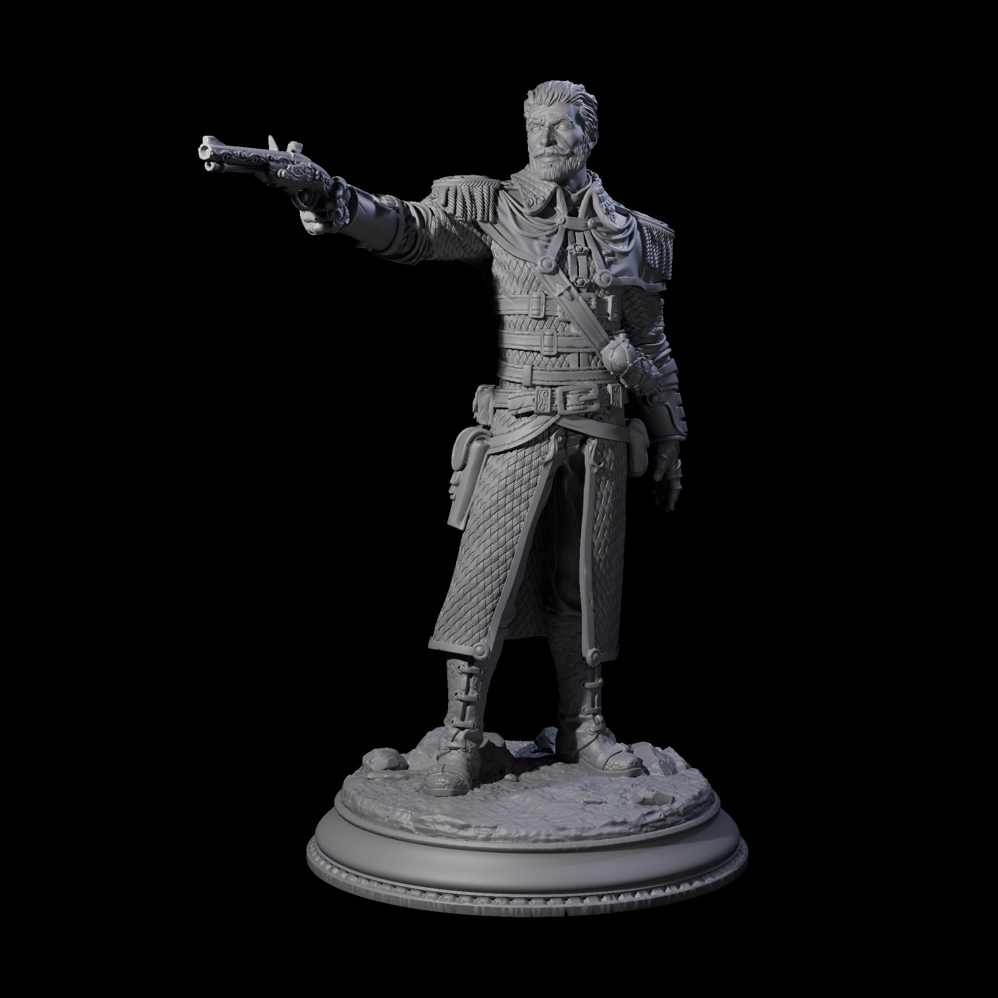 High Ranking Gunslinger Miniature for Dungeons and Dragons, Pathfinder or other TTRPGs