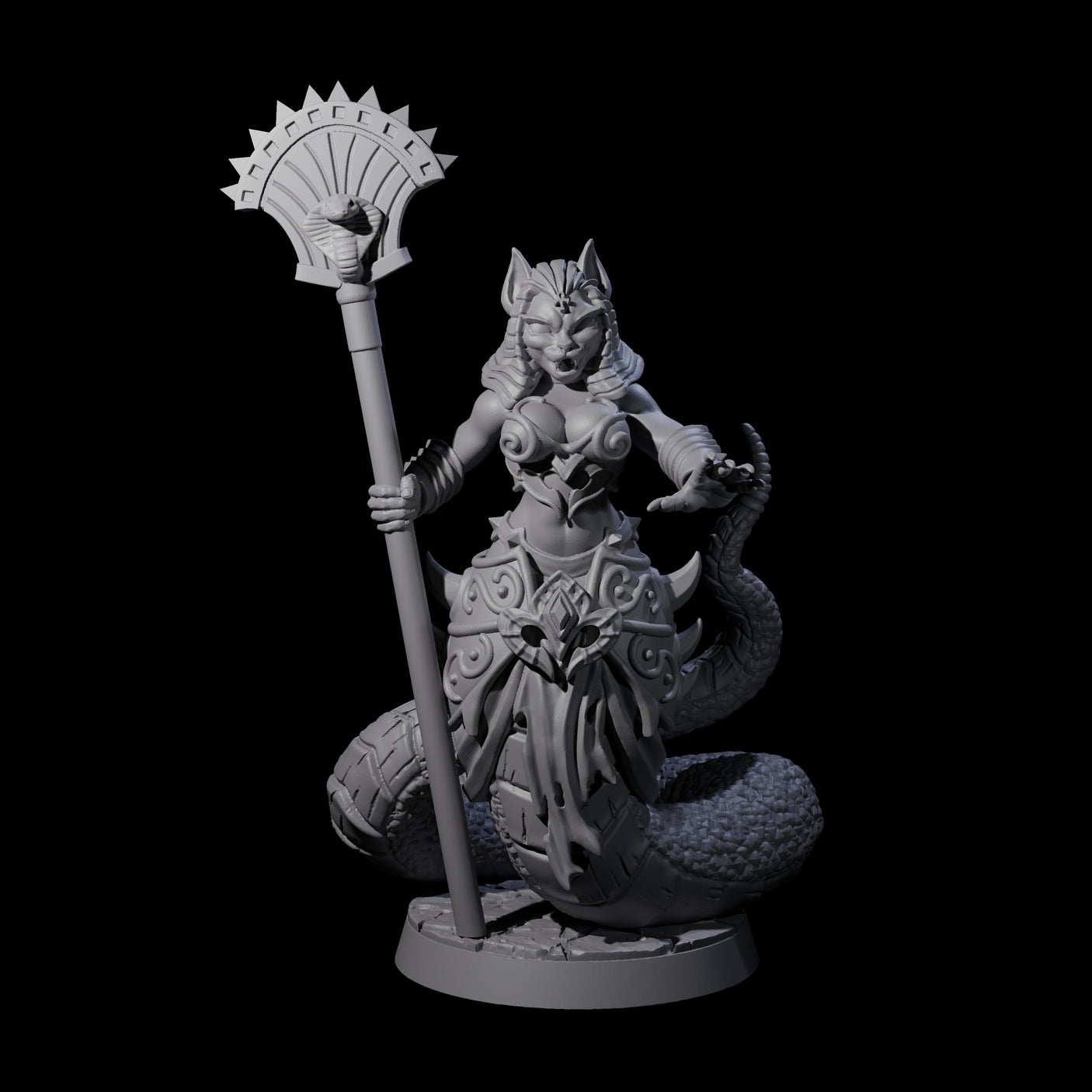 Hissing Corrupted Tabaxi Miniature for Dungeons and Dragons, Pathfinder or other TTRPGs