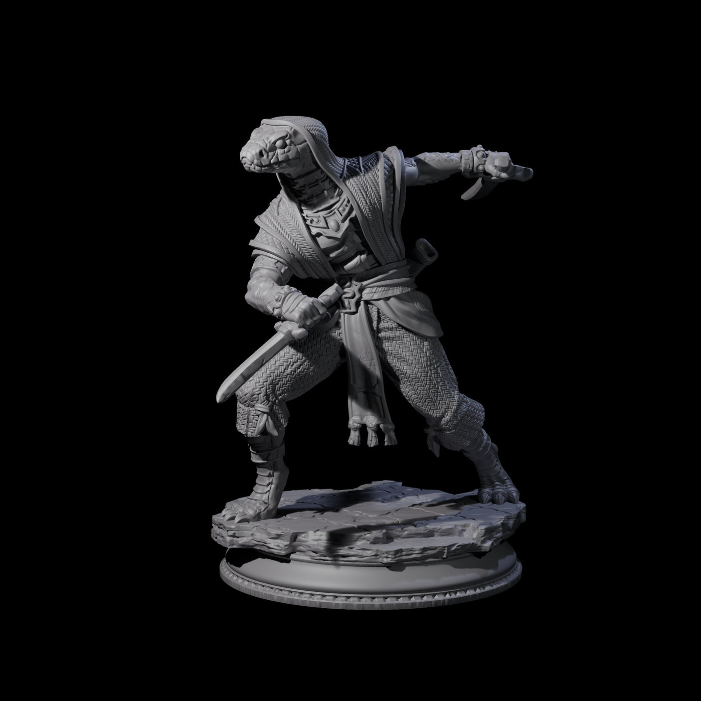 Hissing Cultist C Miniature for Dungeons and Dragons, Pathfinder or other TTRPGs