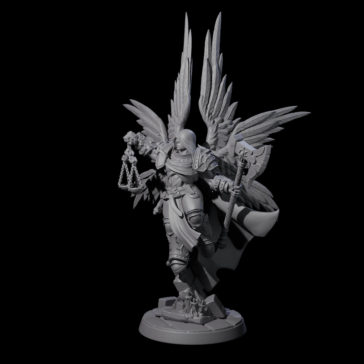 Holy Angel of Justice Miniature for Dungeons and Dragons, Pathfinder or other TTRPGs