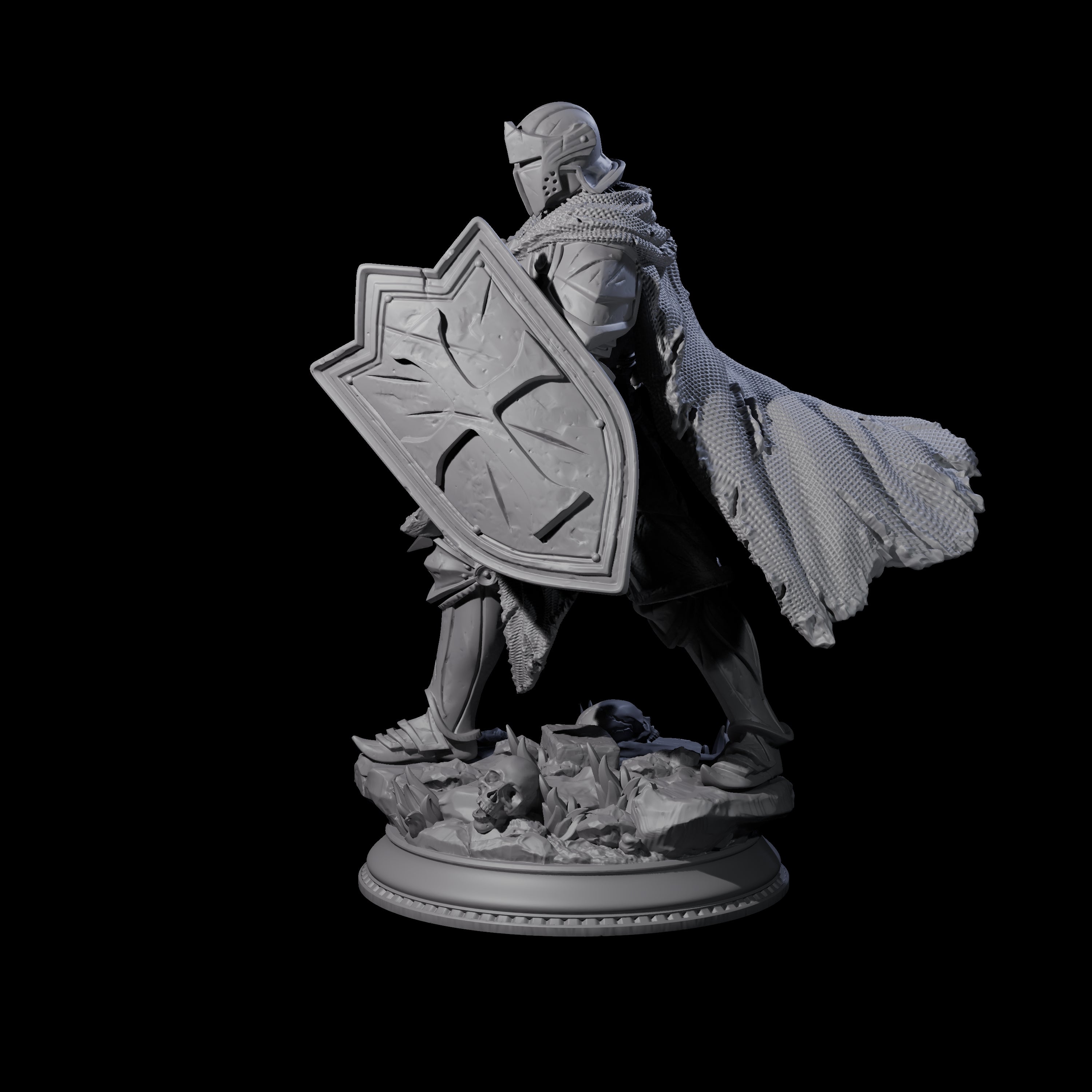 Holy Crusader Paladin Miniature for Dungeons and Dragons, Pathfinder or other TTRPGs