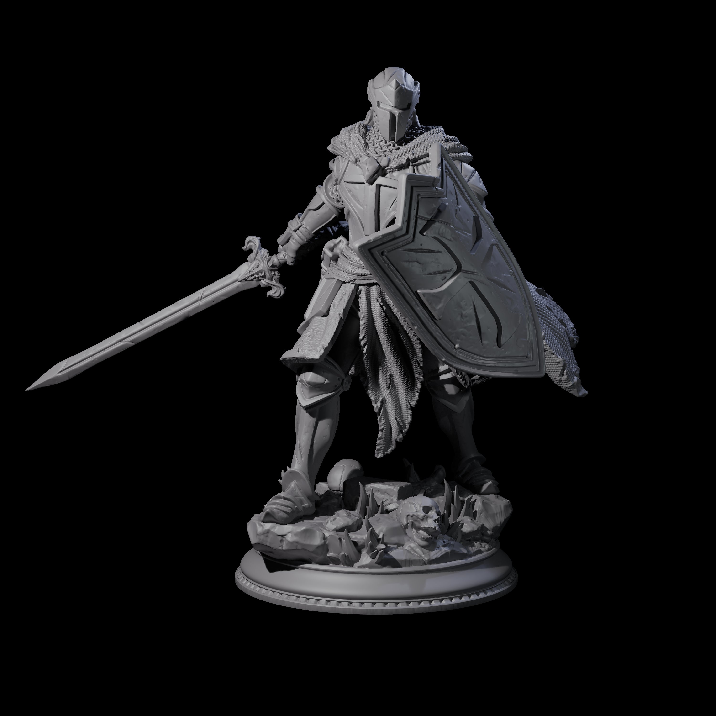 Holy Crusader Paladin Miniature for Dungeons and Dragons, Pathfinder or other TTRPGs