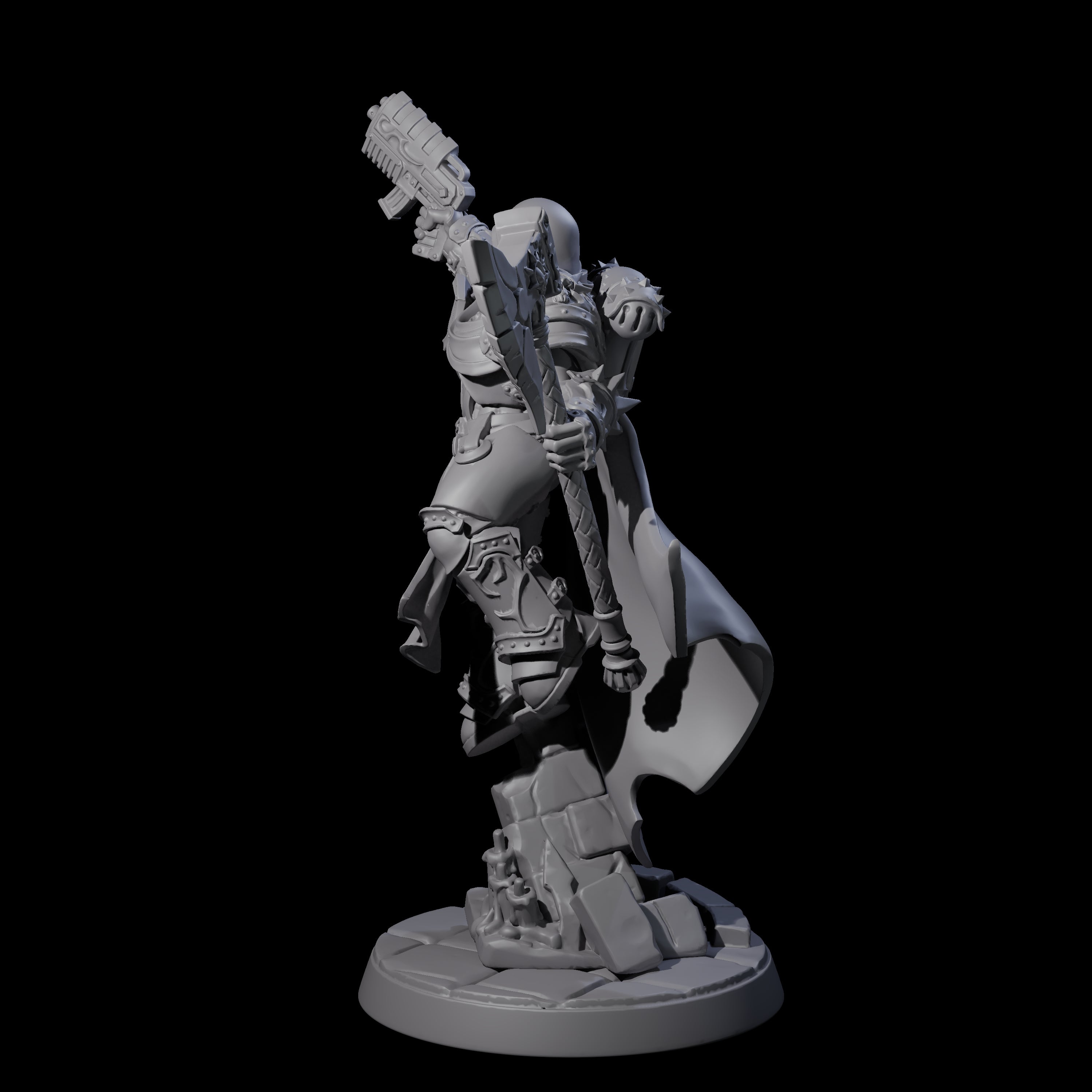Holy Crusader with Gun Miniature for Dungeons and Dragons, Pathfinder or other TTRPGs