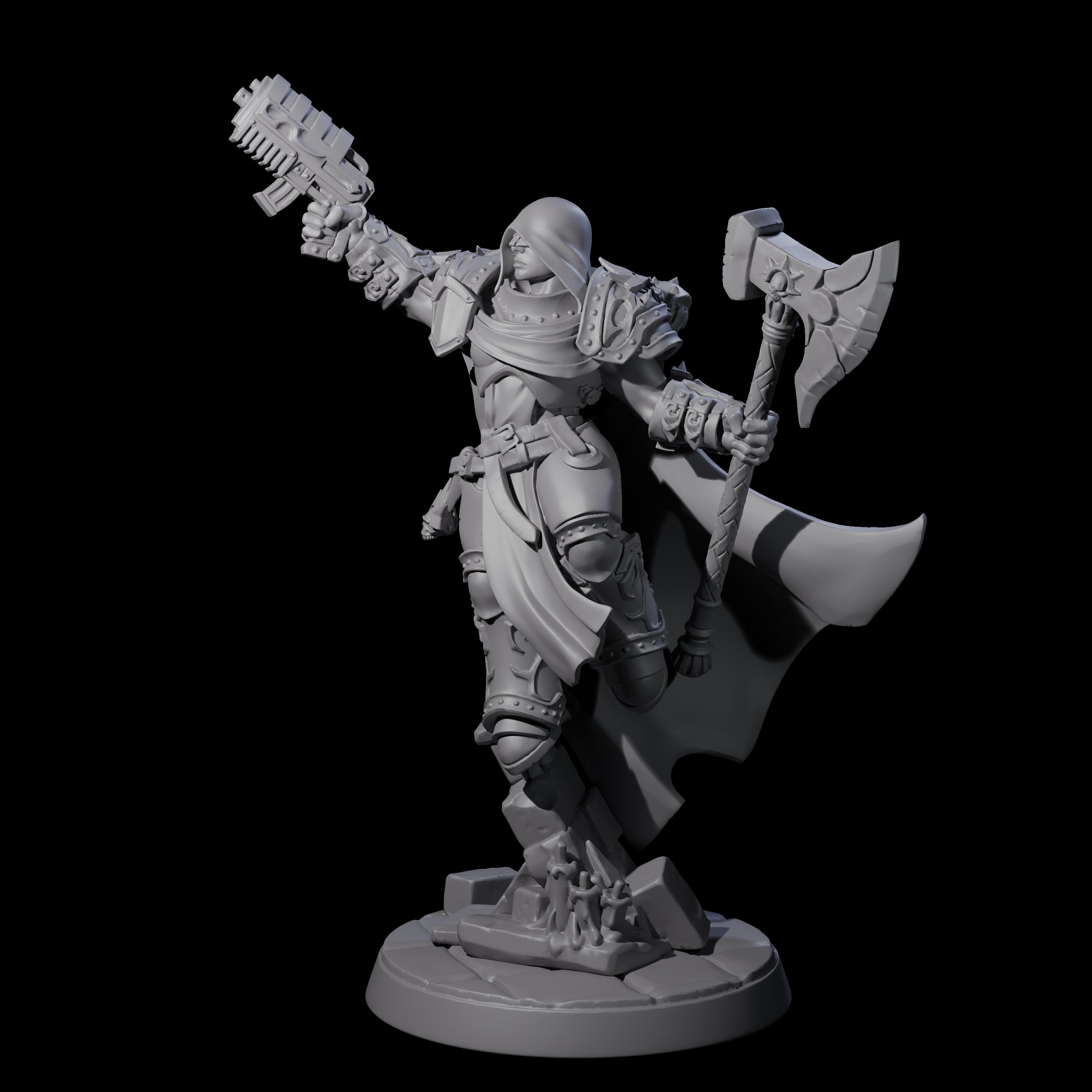 Holy Crusader with Gun Miniature for Dungeons and Dragons, Pathfinder or other TTRPGs