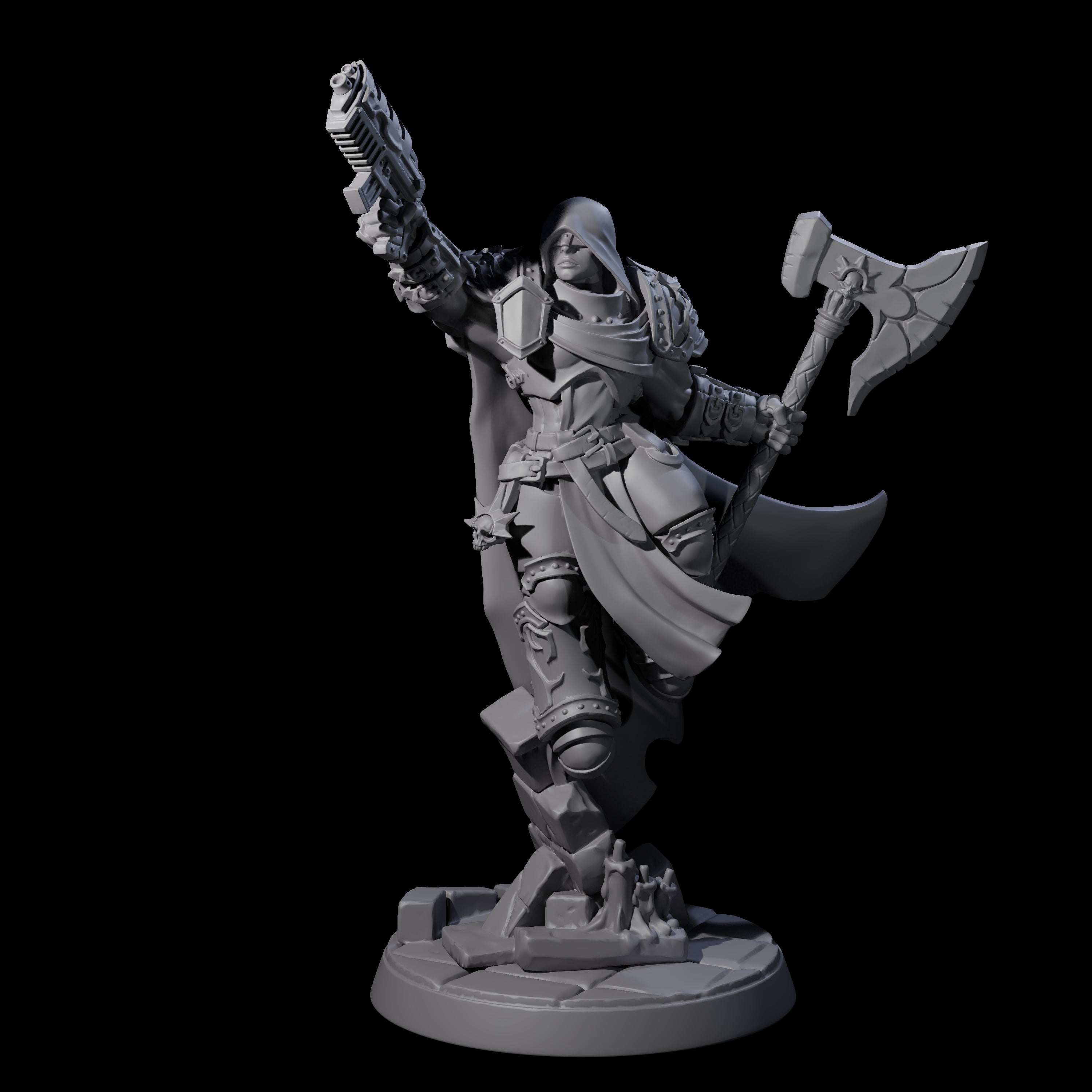 Holy Crusader with Gun Miniature for Dungeons and Dragons, Pathfinder or other TTRPGs